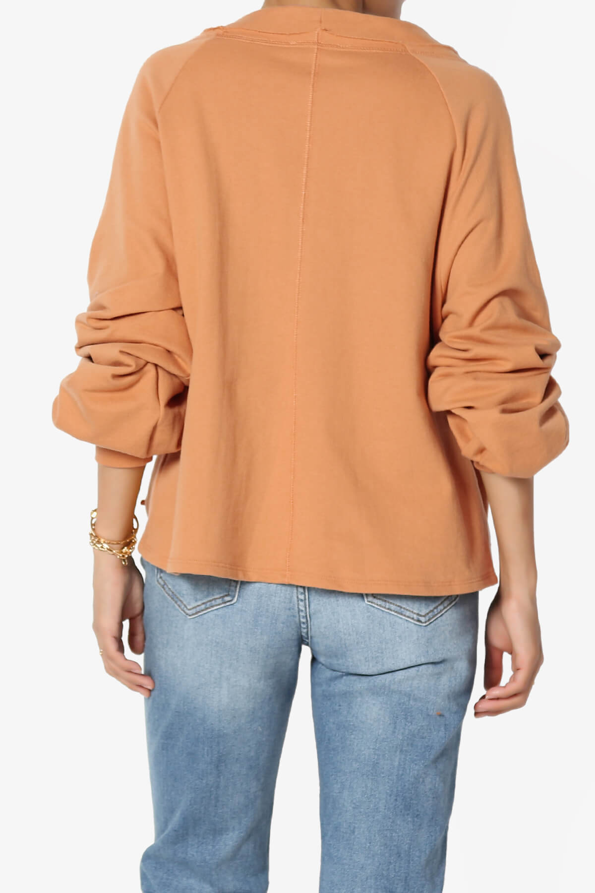 Embark Barrel Long Sleeve Terry Cardigan BUTTER ORANGE_2