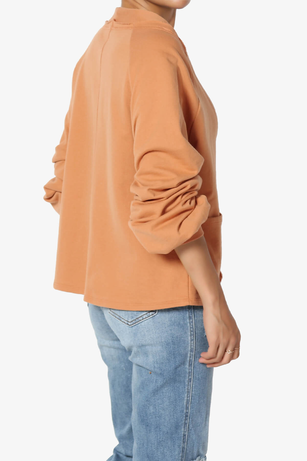 Embark Barrel Long Sleeve Terry Cardigan BUTTER ORANGE_4