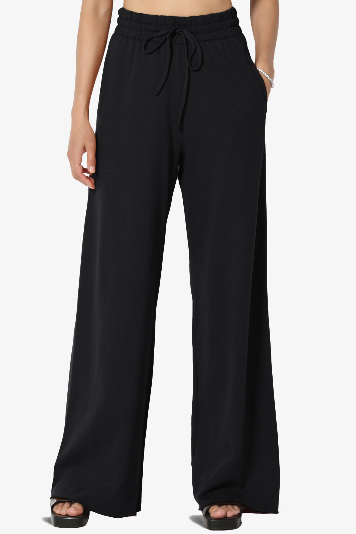 Nia Cotton Terry Wide Leg Track Pants
