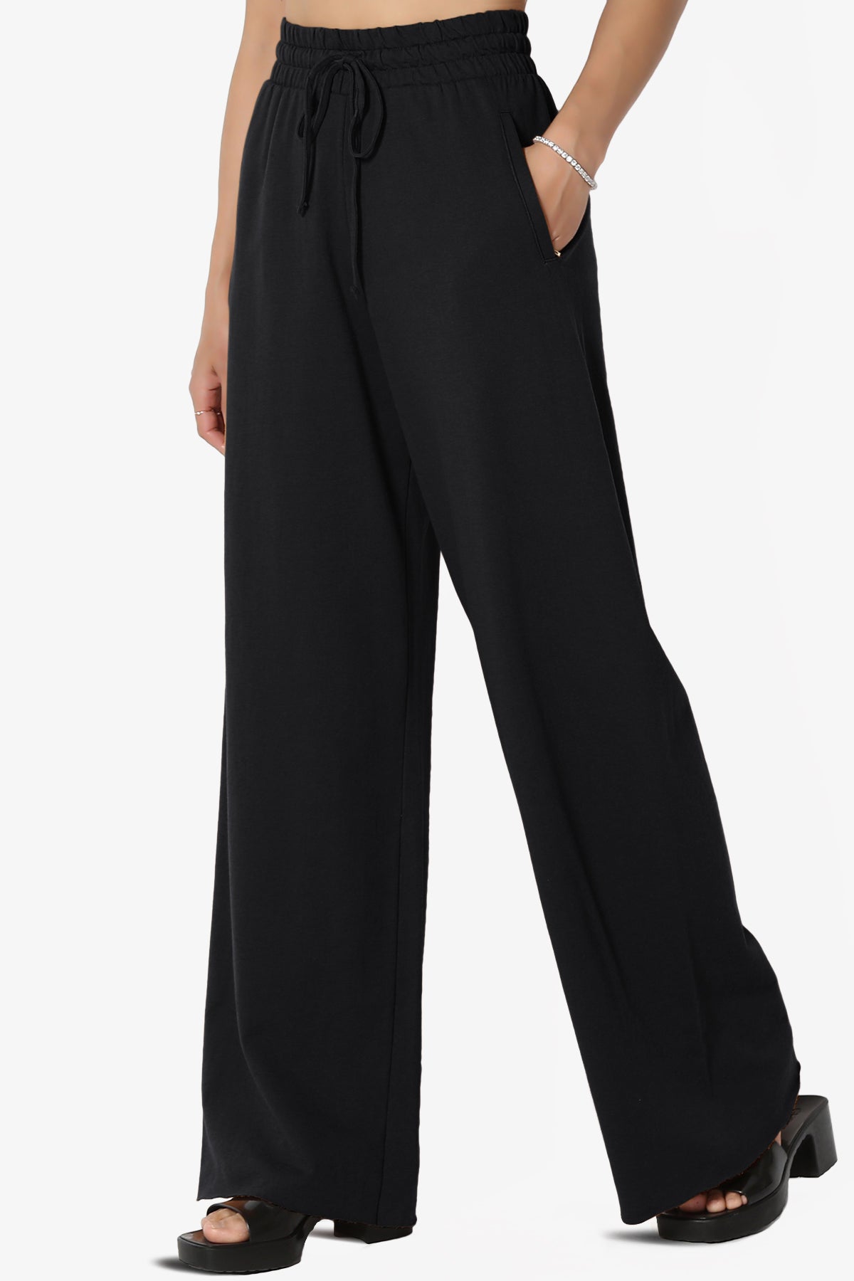 Nia Cotton Terry Wide Leg Track Pants