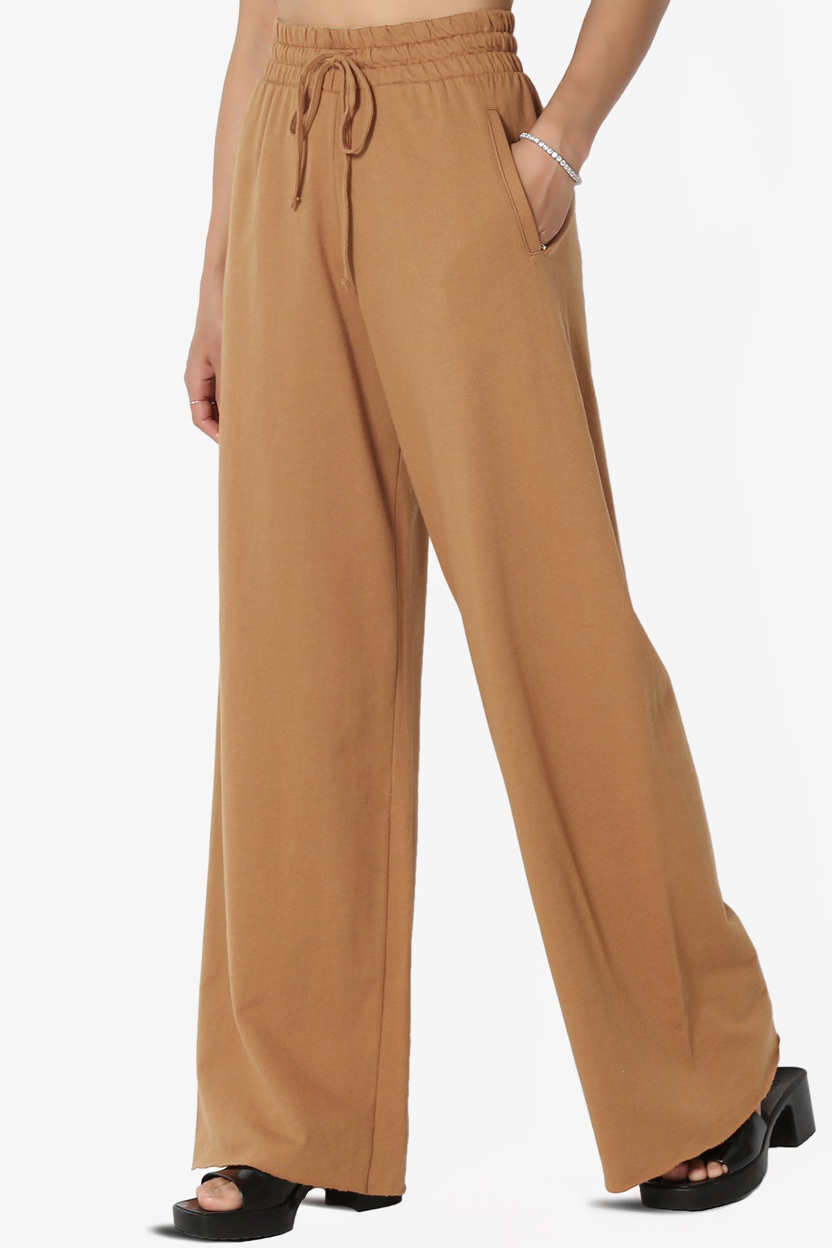 Nia Cotton Terry Wide Leg Track Pants