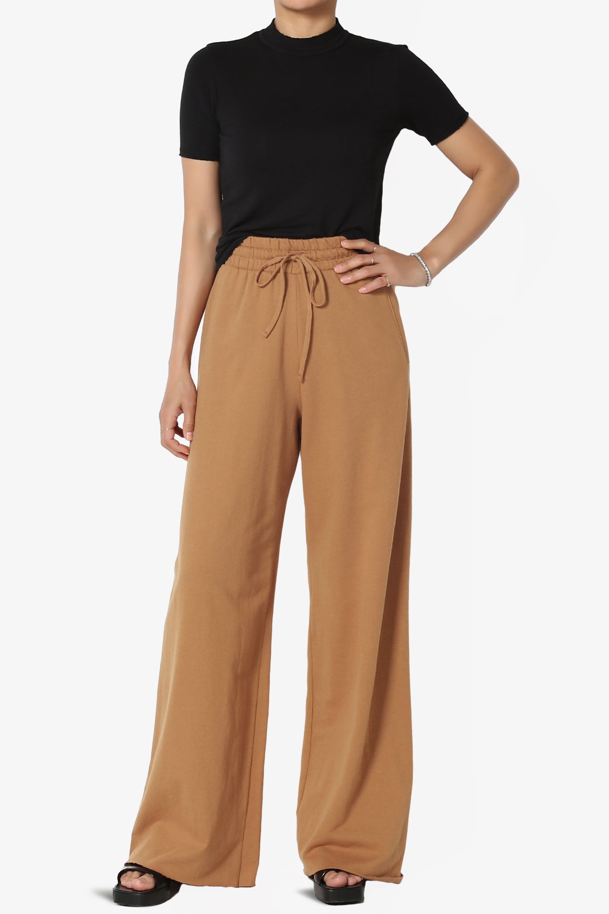 Nia Cotton Terry Wide Leg Track Pants