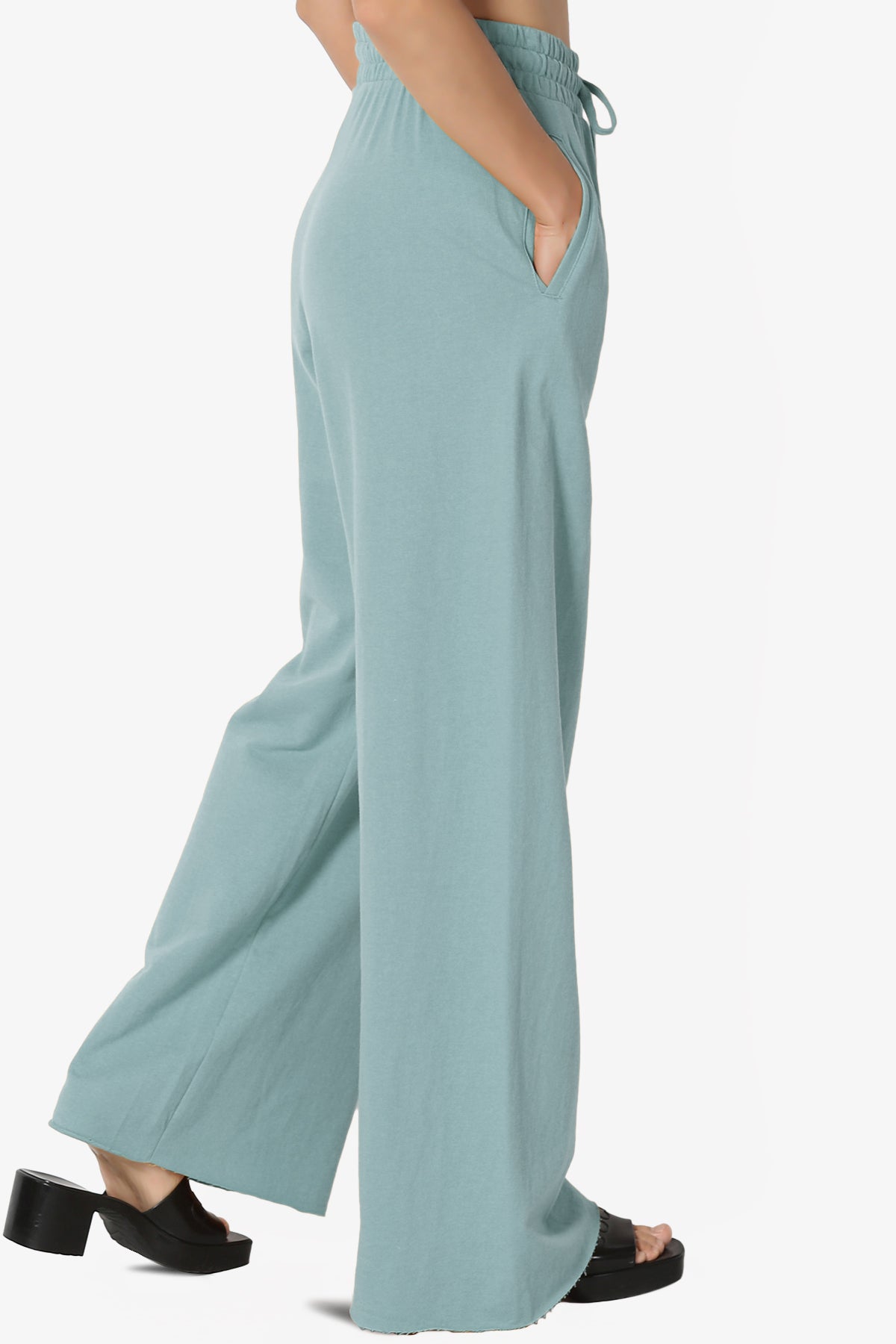 Nia Cotton Terry Wide Leg Track Pants