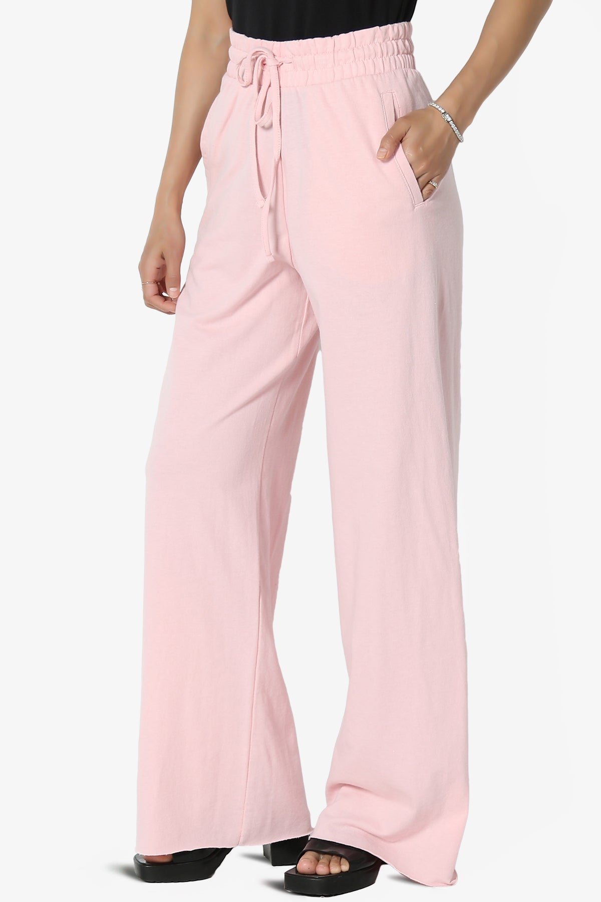 Nia Cotton Terry Wide Leg Track Pants