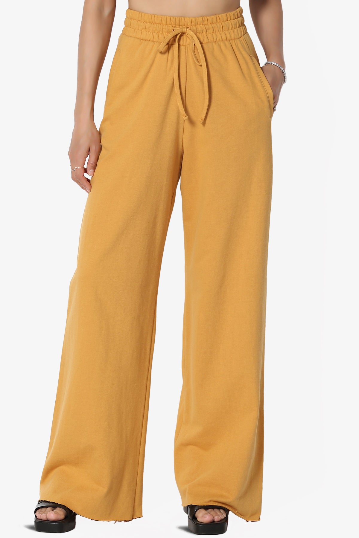 Nia Cotton Terry Wide Leg Track Pants