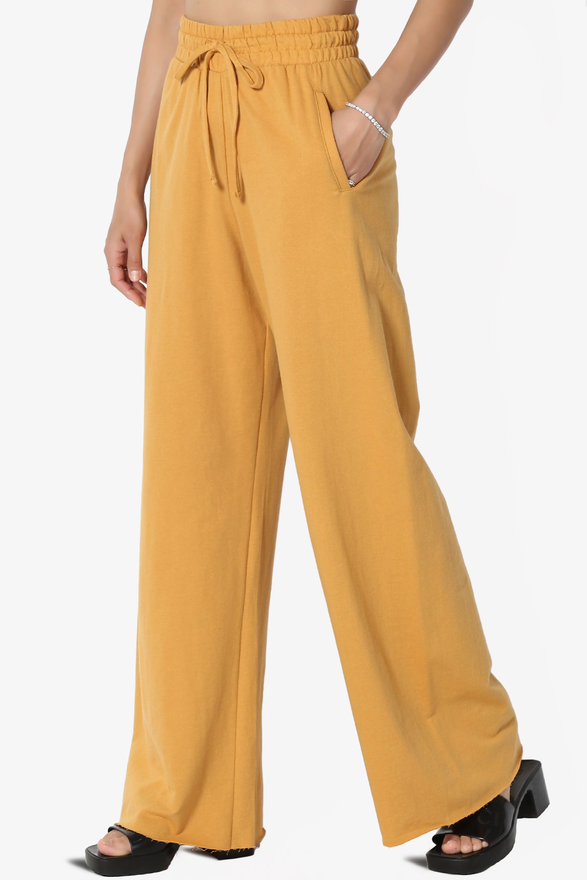 Nia Cotton Terry Wide Leg Track Pants