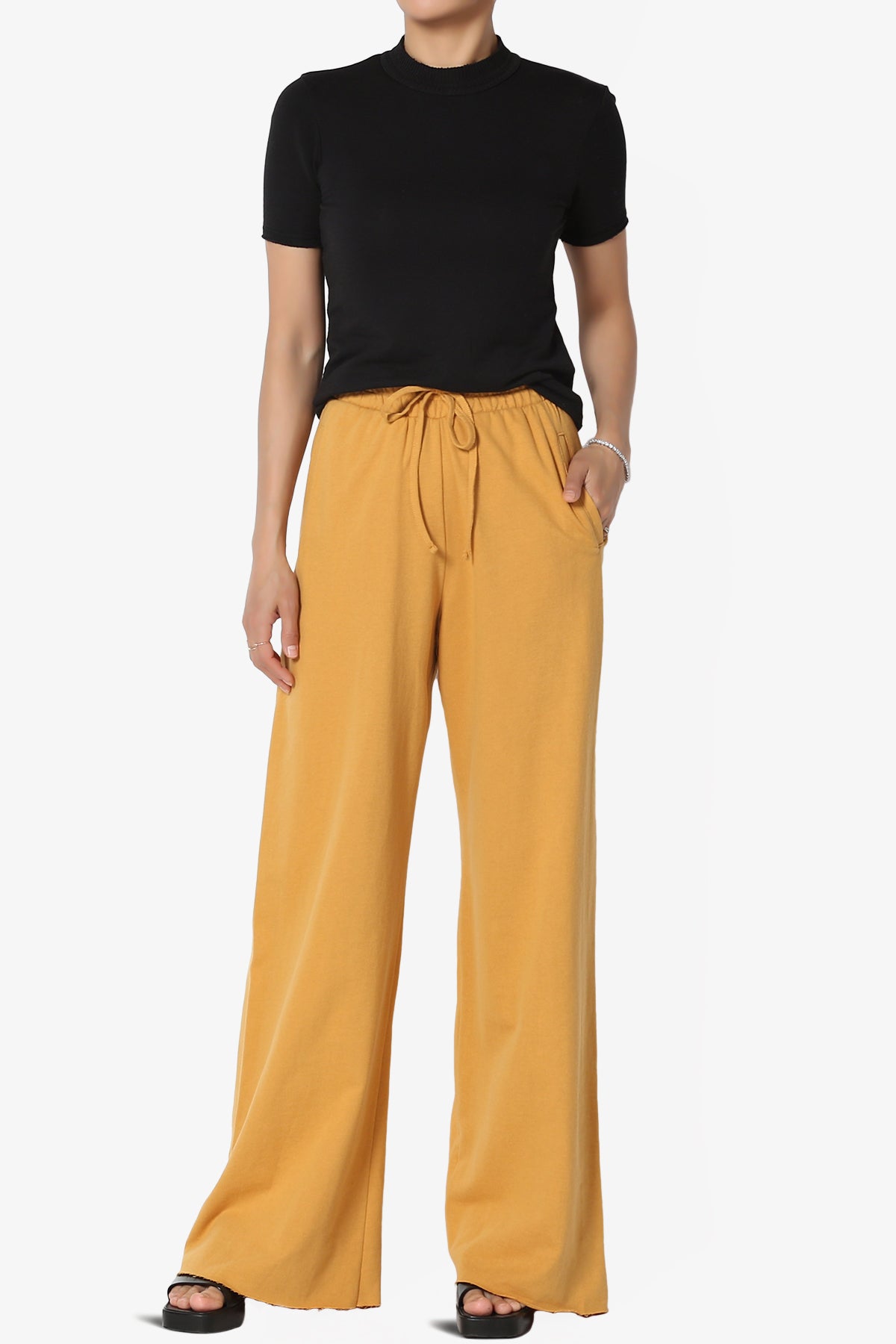 Nia Cotton Terry Wide Leg Track Pants