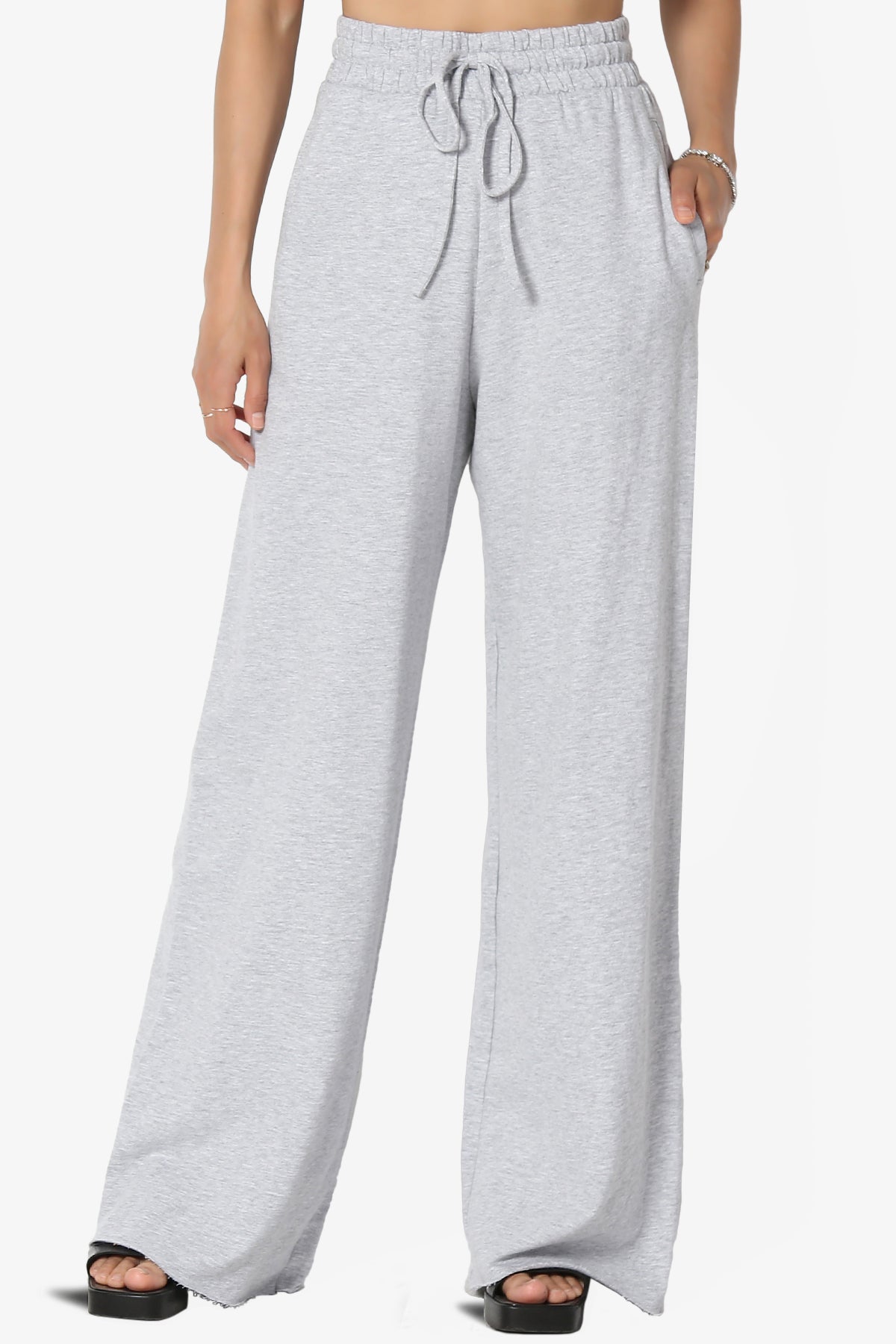 Nia Cotton Terry Wide Leg Track Pants