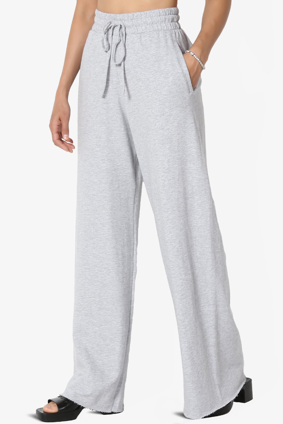 Nia Cotton Terry Wide Leg Track Pants