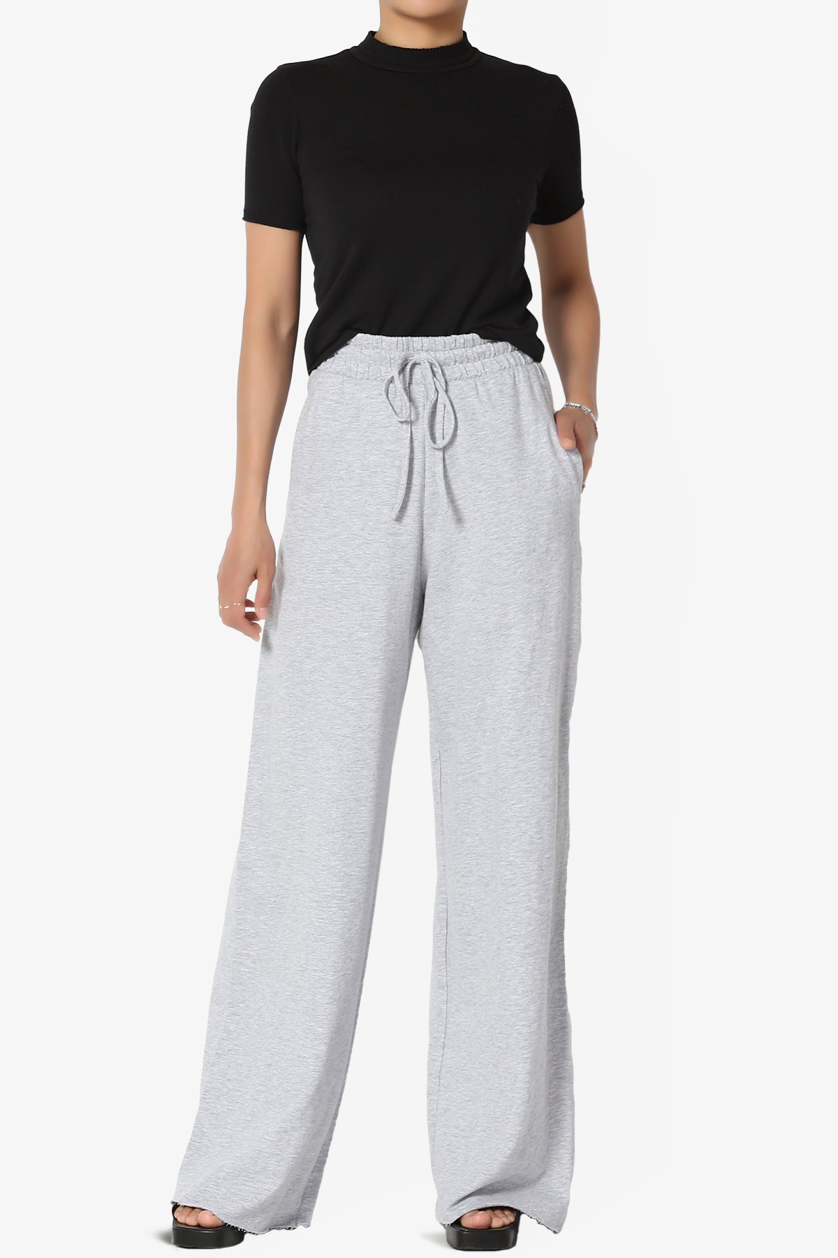 Nia Cotton Terry Wide Leg Track Pants