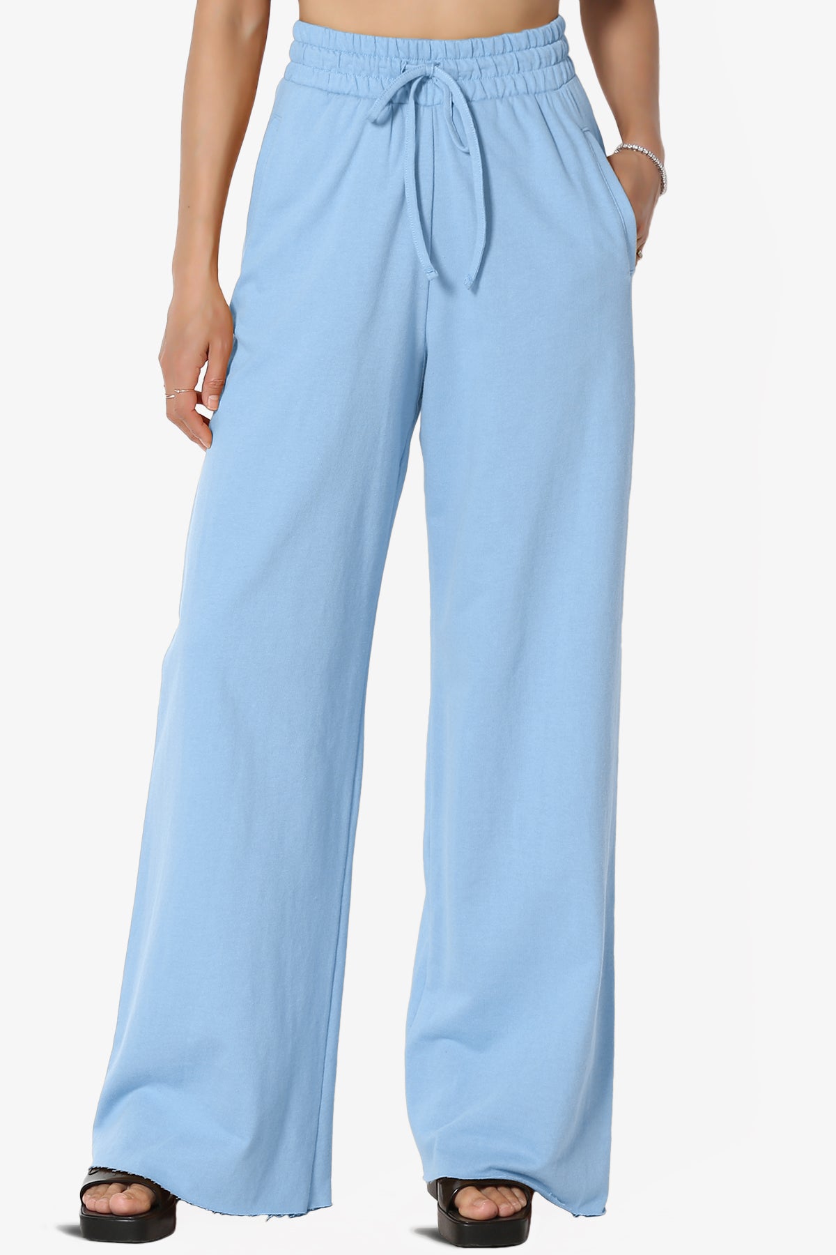 Nia Cotton Terry Wide Leg Track Pants