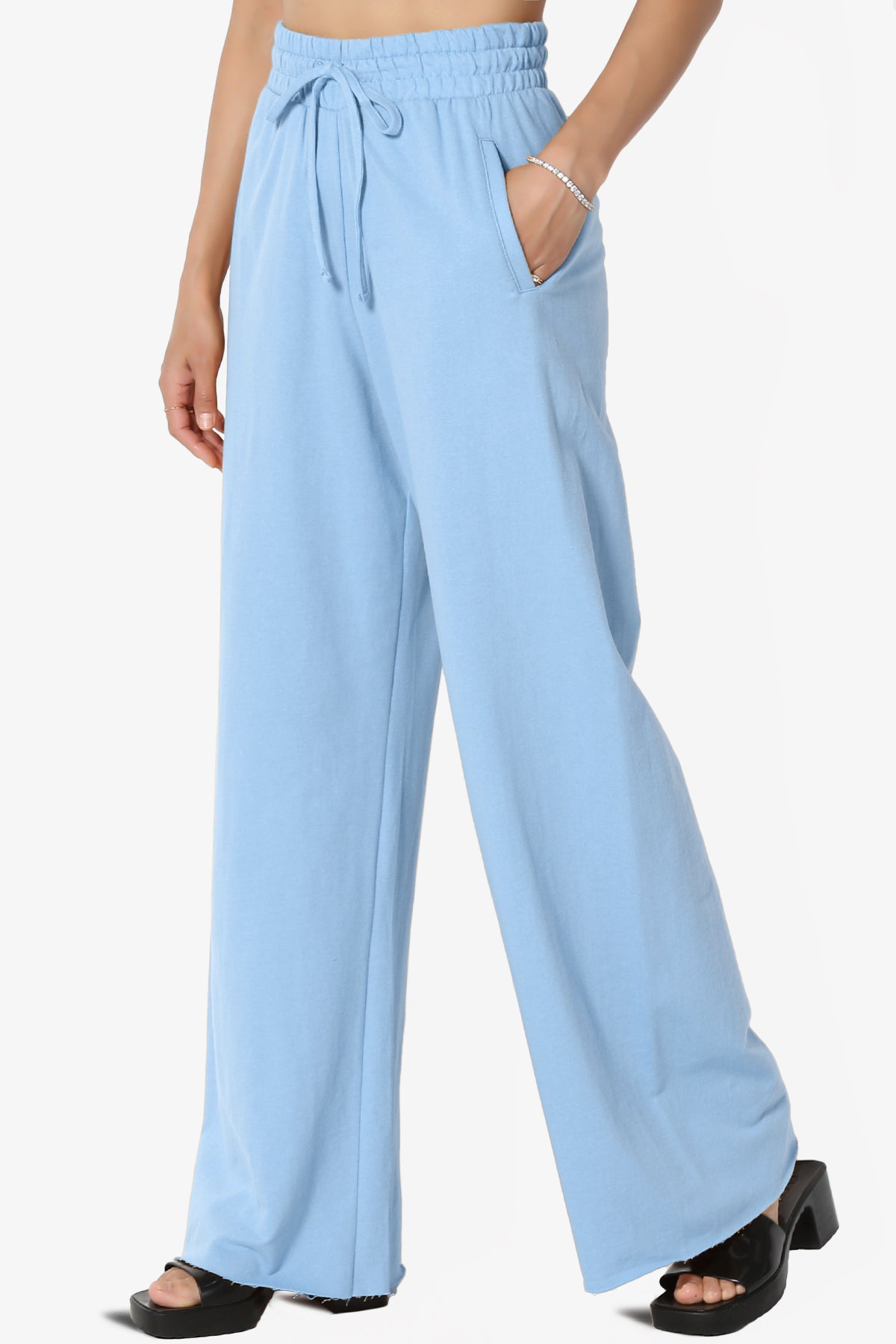Nia Cotton Terry Wide Leg Track Pants PLUS