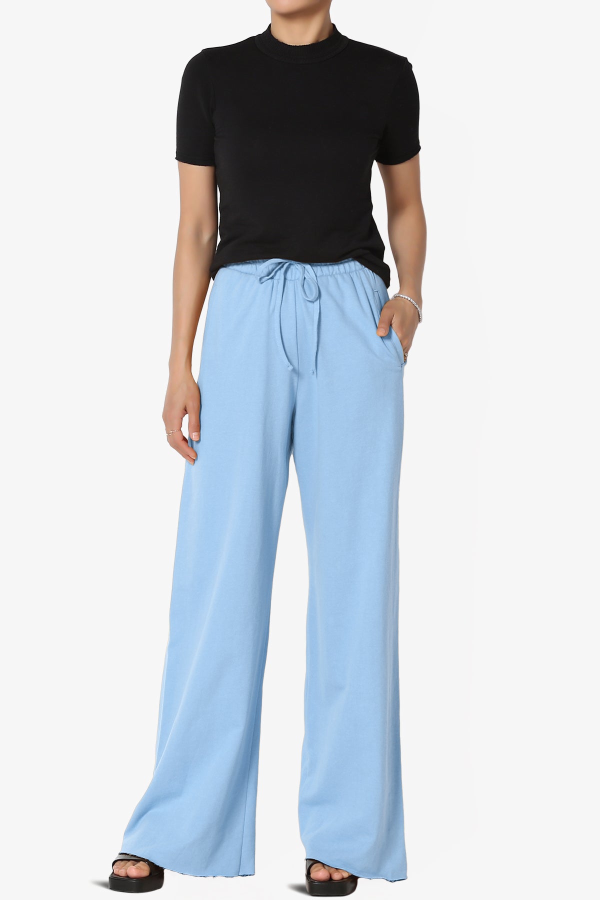 Nia Cotton Terry Wide Leg Track Pants PLUS