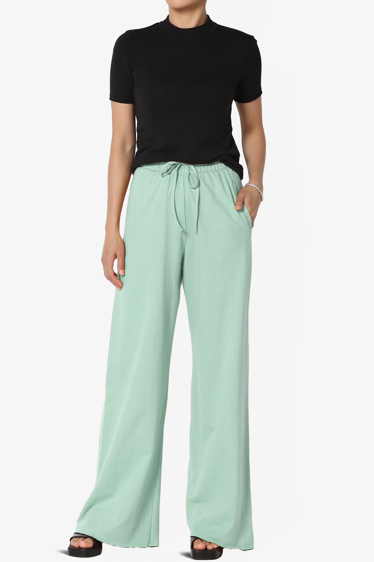 Nia Cotton Terry Wide Leg Track Pants PLUS