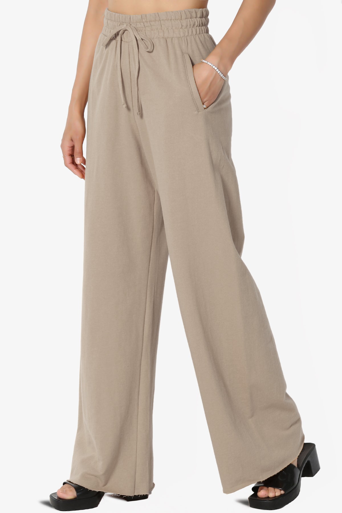 Nia Cotton Terry Wide Leg Track Pants PLUS