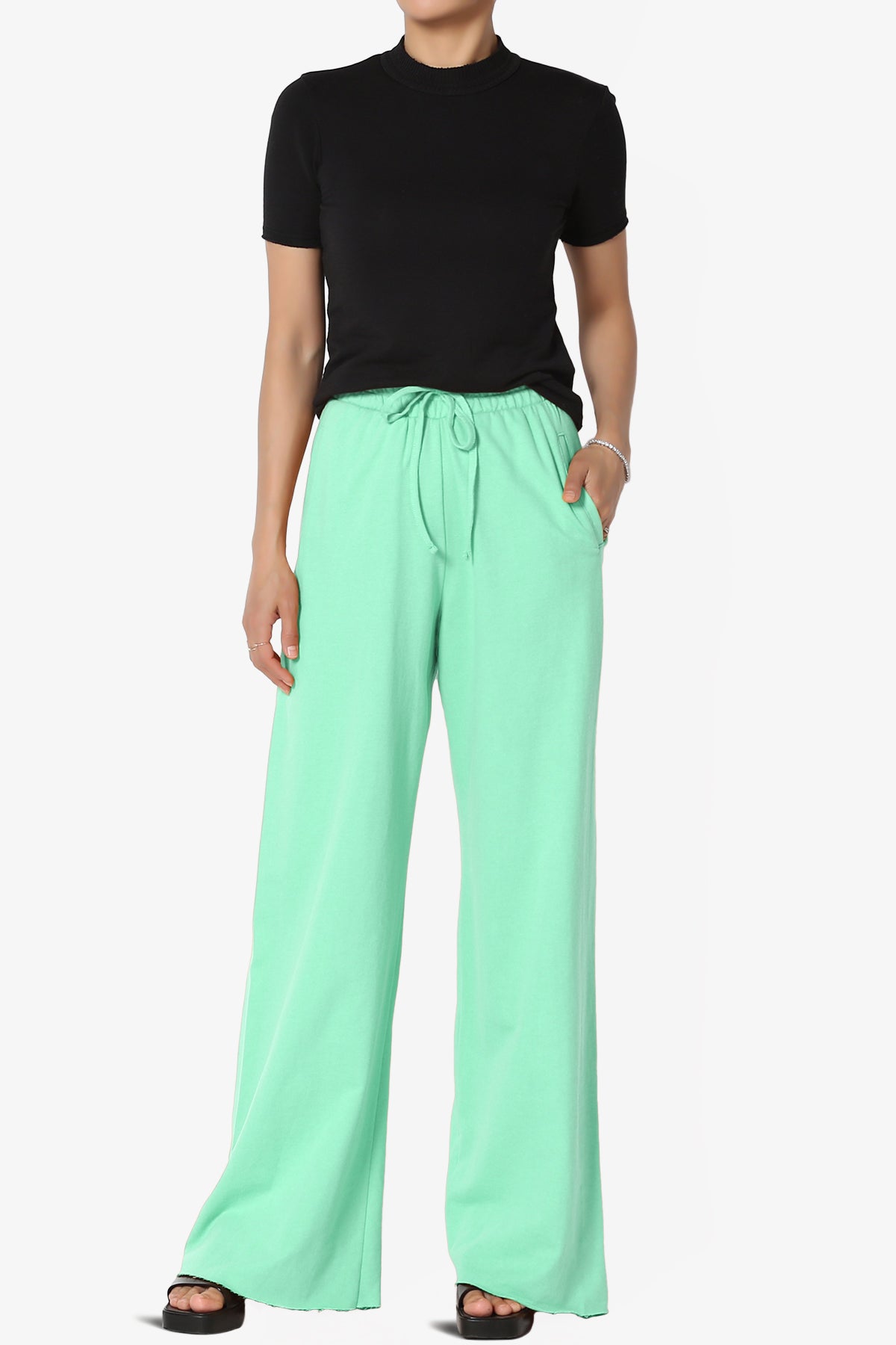 Nia Cotton Terry Wide Leg Track Pants