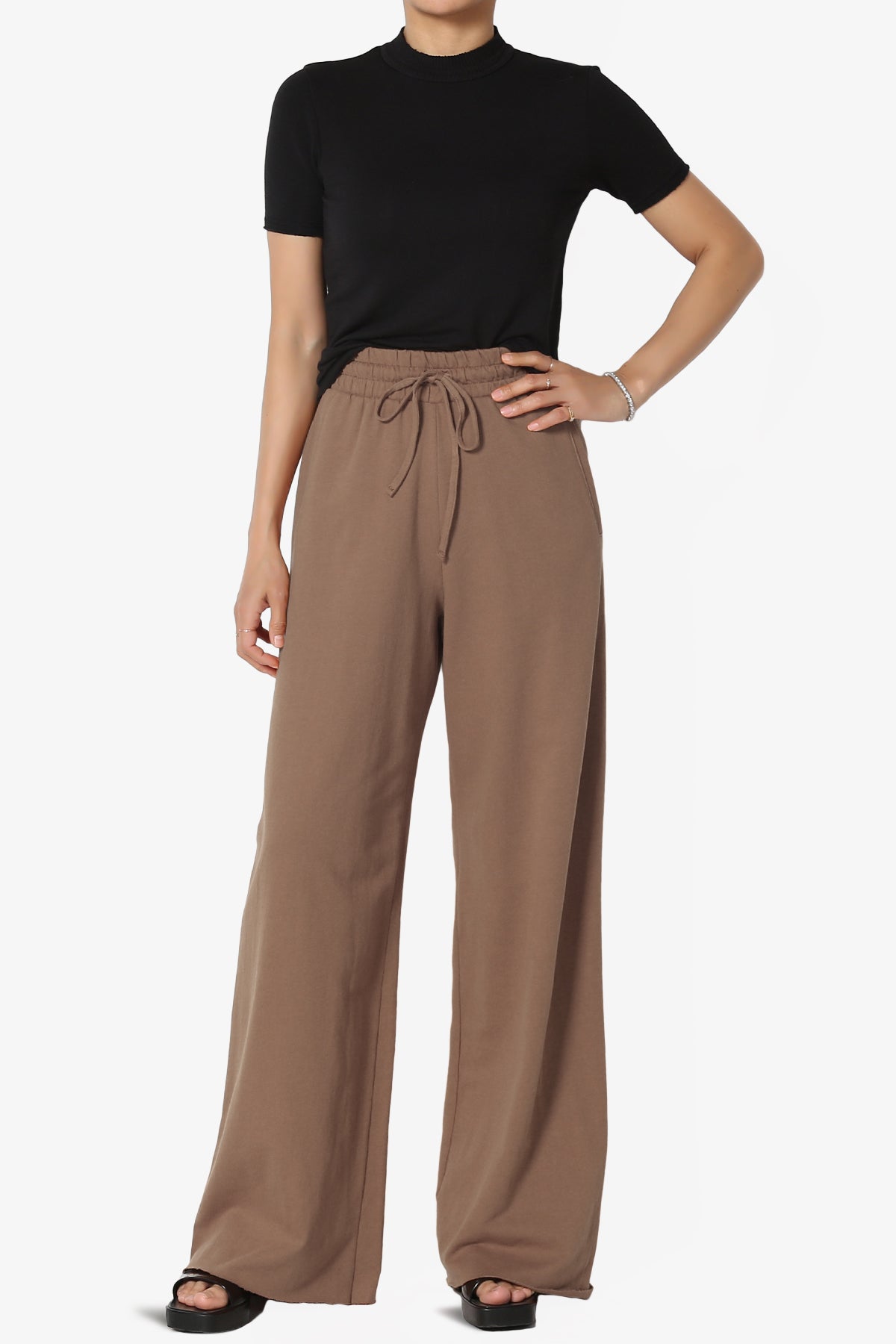 Nia Cotton Terry Wide Leg Track Pants