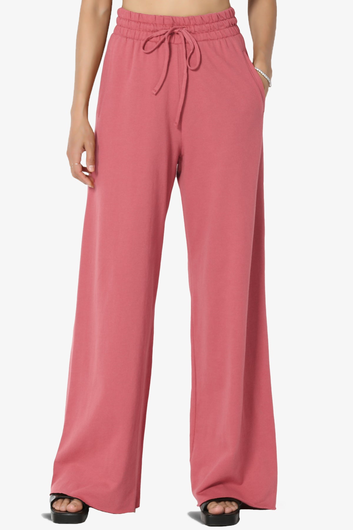 Nia Cotton Terry Wide Leg Track Pants