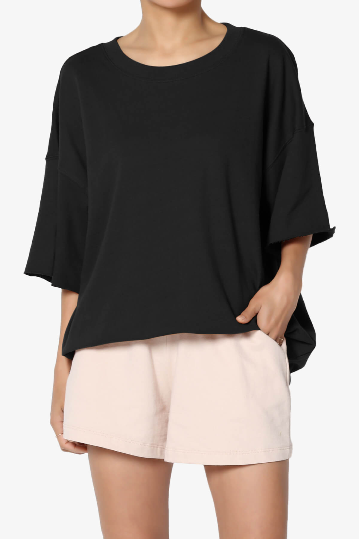 Danube Drop Shoulder Cotton Top BLACK_1