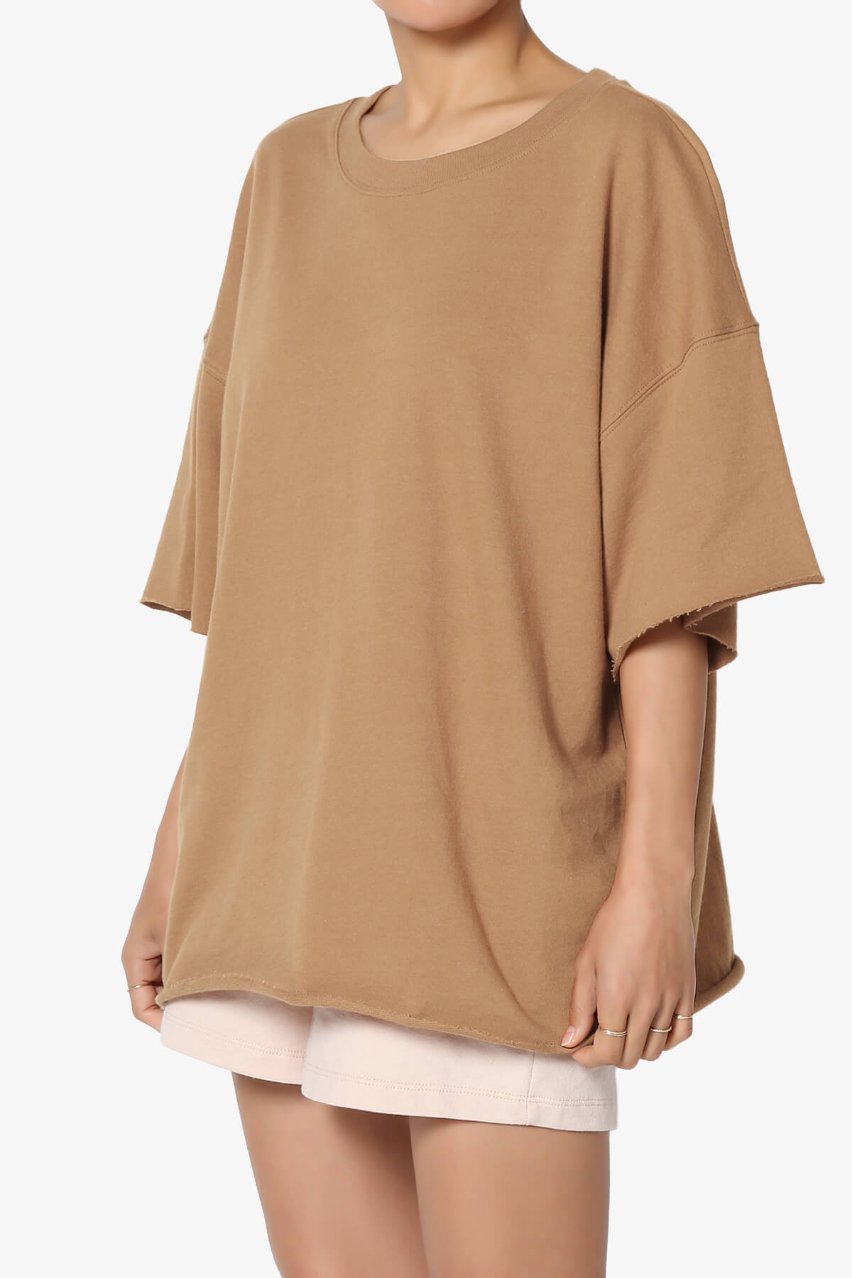 Danube Drop Shoulder Cotton Top DEEP CAMEL_3