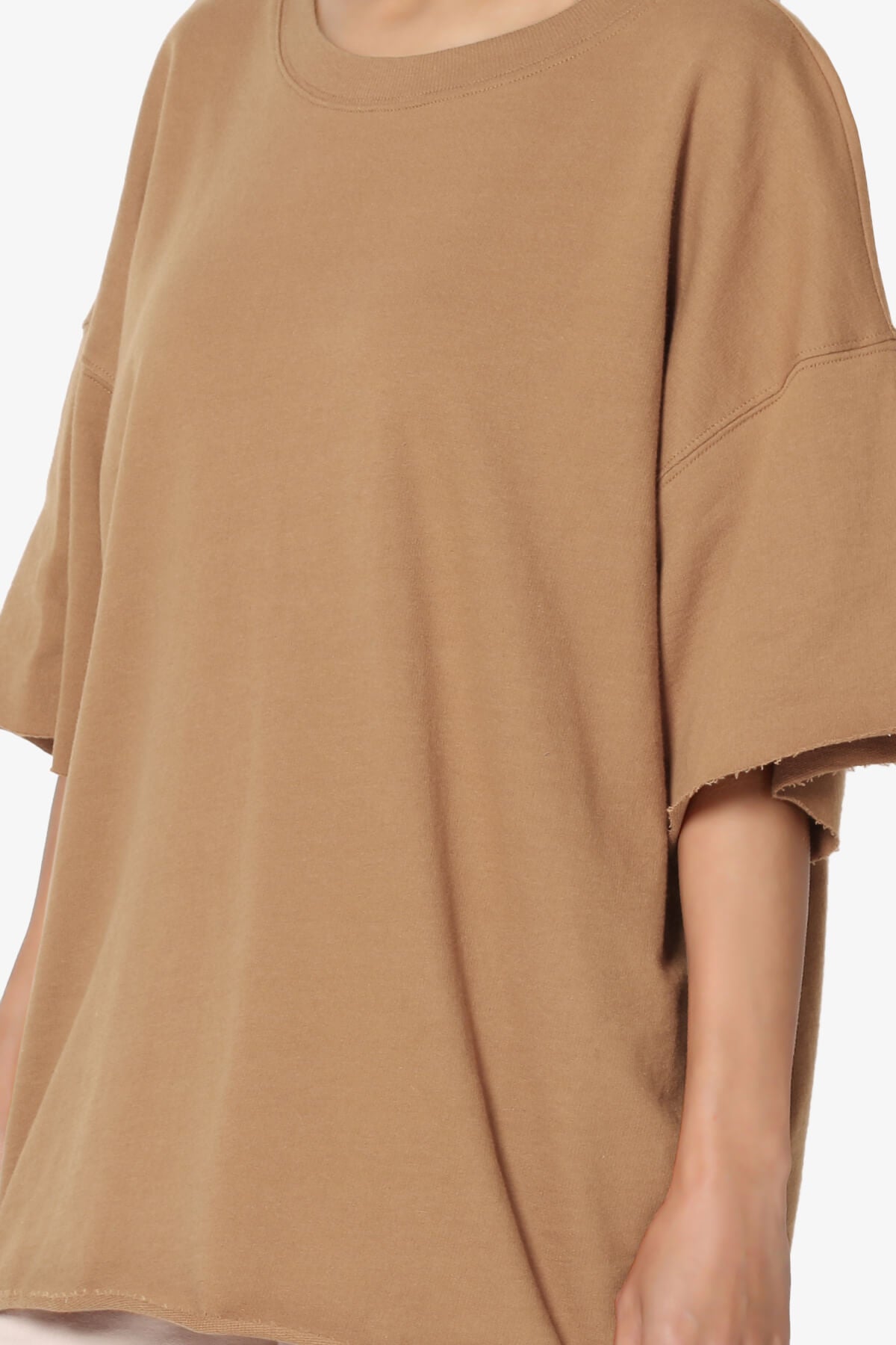 Danube Drop Shoulder Cotton Top DEEP CAMEL_5