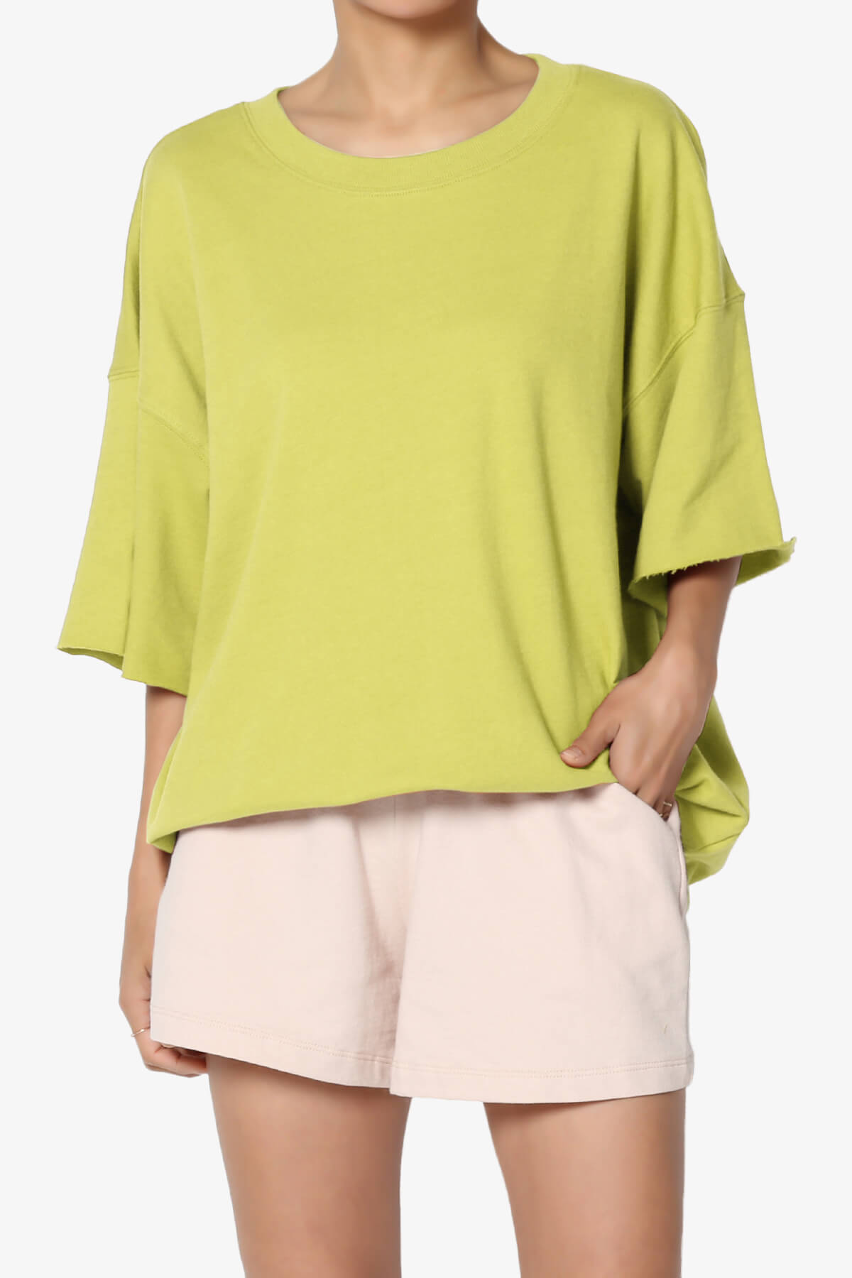 Danube Drop Shoulder Cotton Top GOLDEN WASABI_1