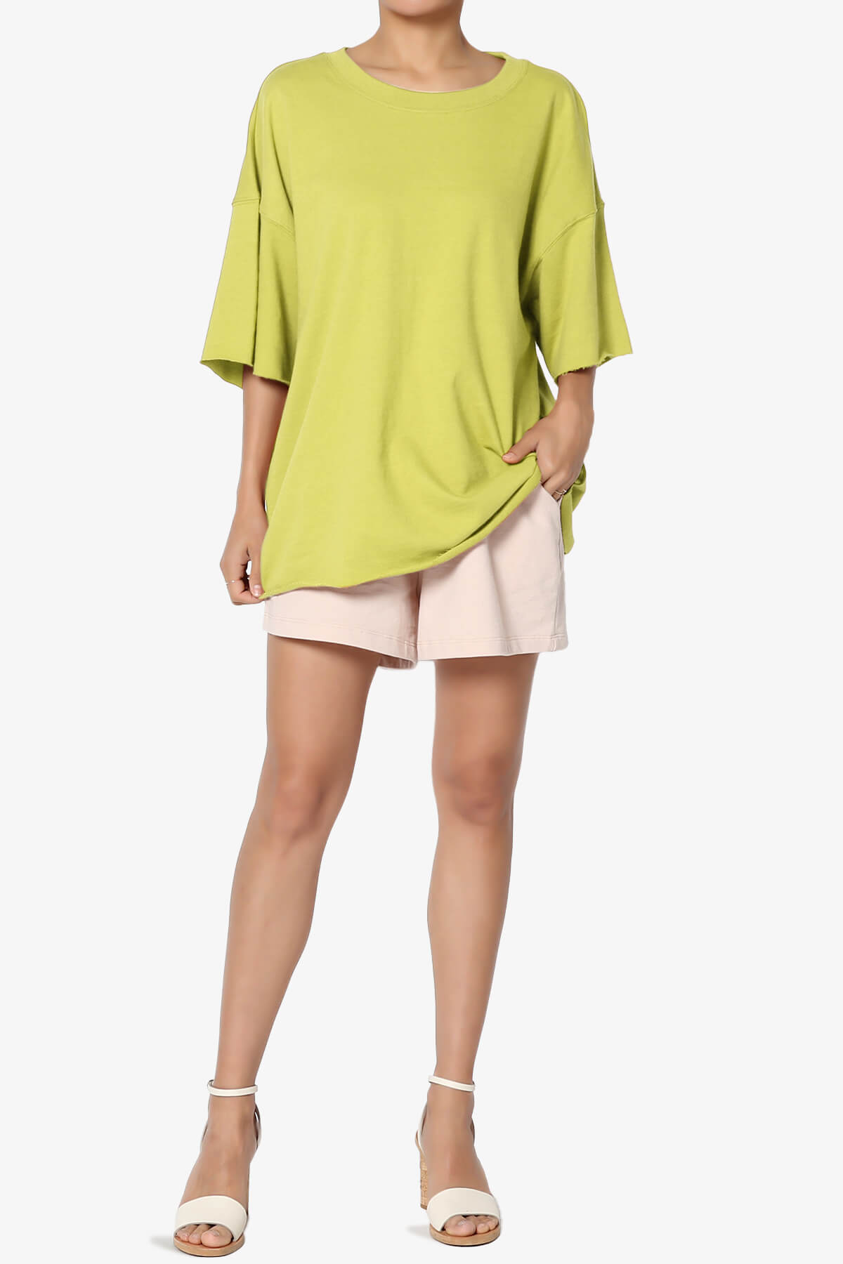 Danube Drop Shoulder Cotton Top GOLDEN WASABI_6