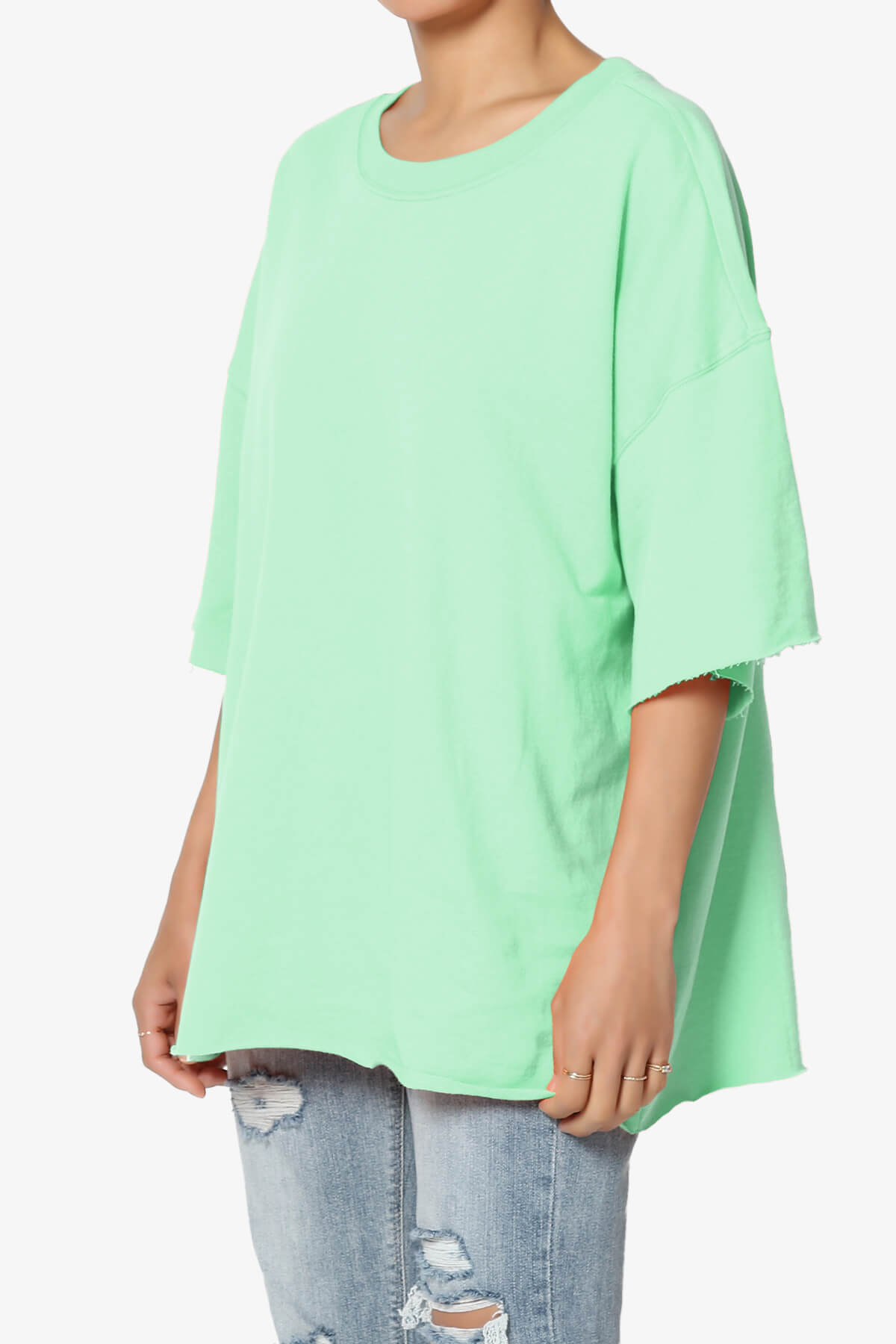 Danube Drop Shoulder Cotton Top GREEN MINT_3