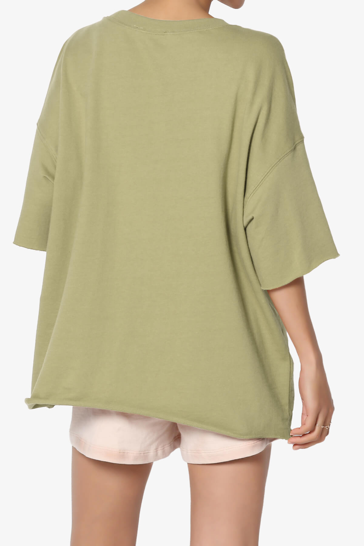 Danube Drop Shoulder Cotton Top KHAKI GREEN_2