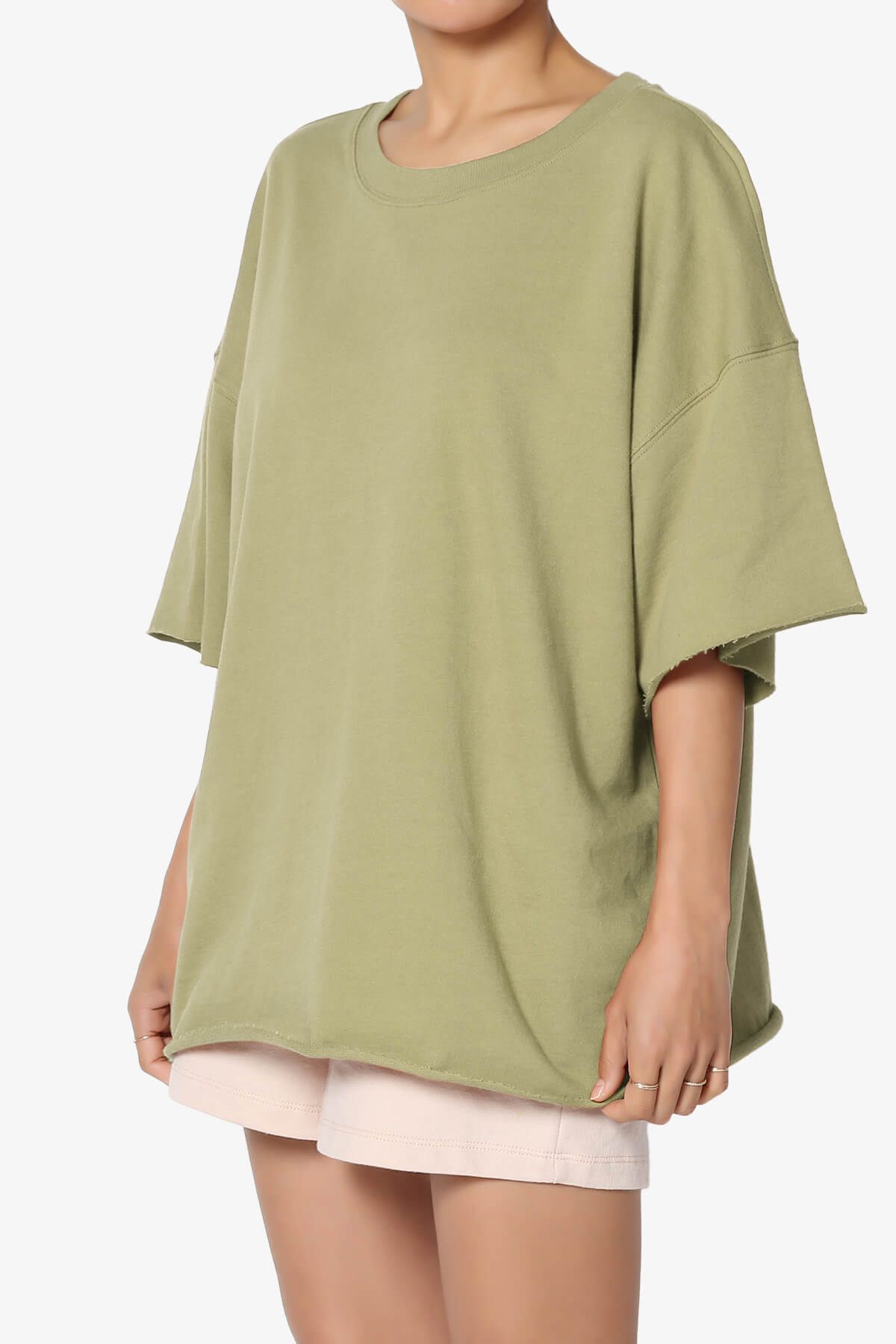 Danube Drop Shoulder Cotton Top KHAKI GREEN_3