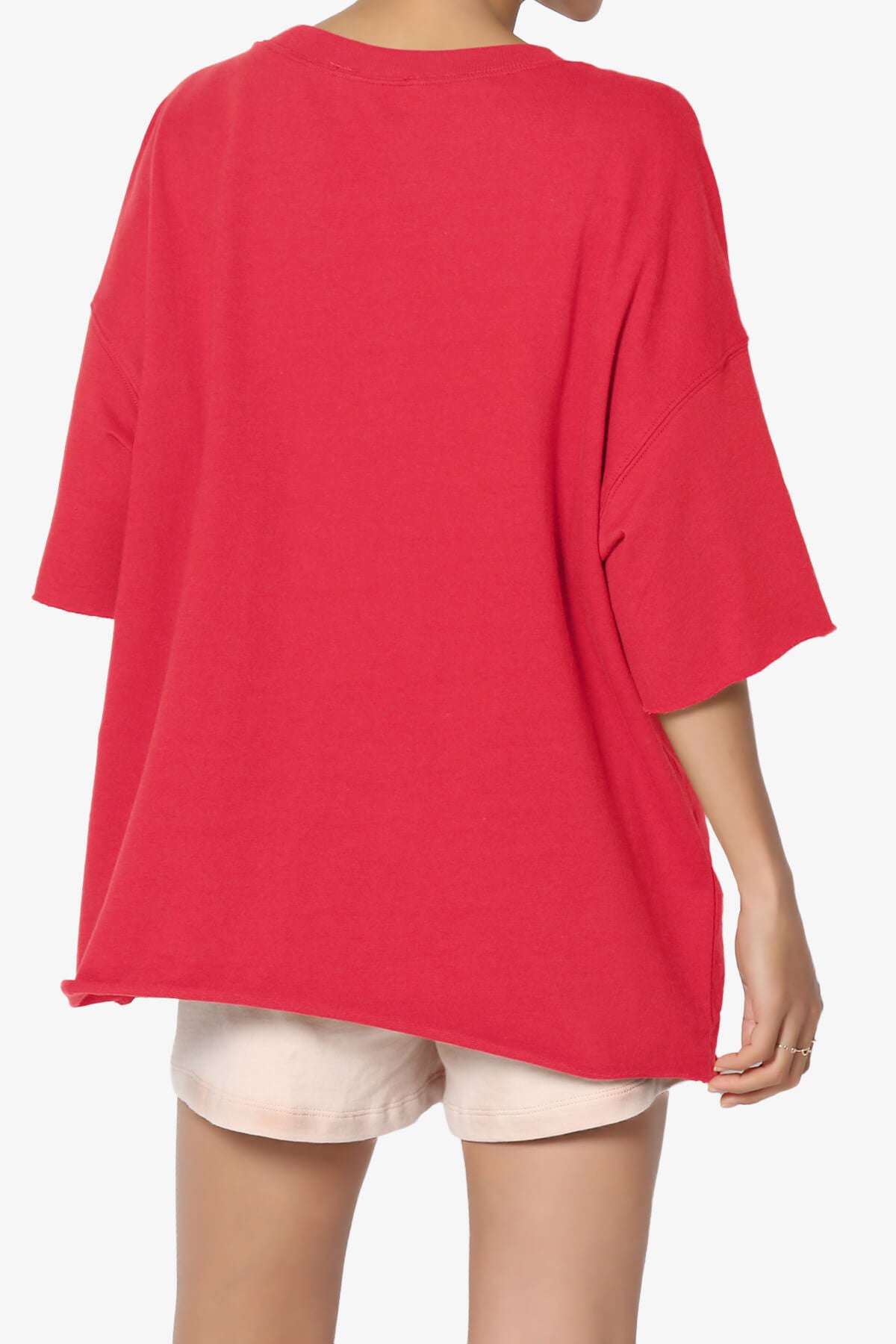 Danube Drop Shoulder Cotton Top RED_2