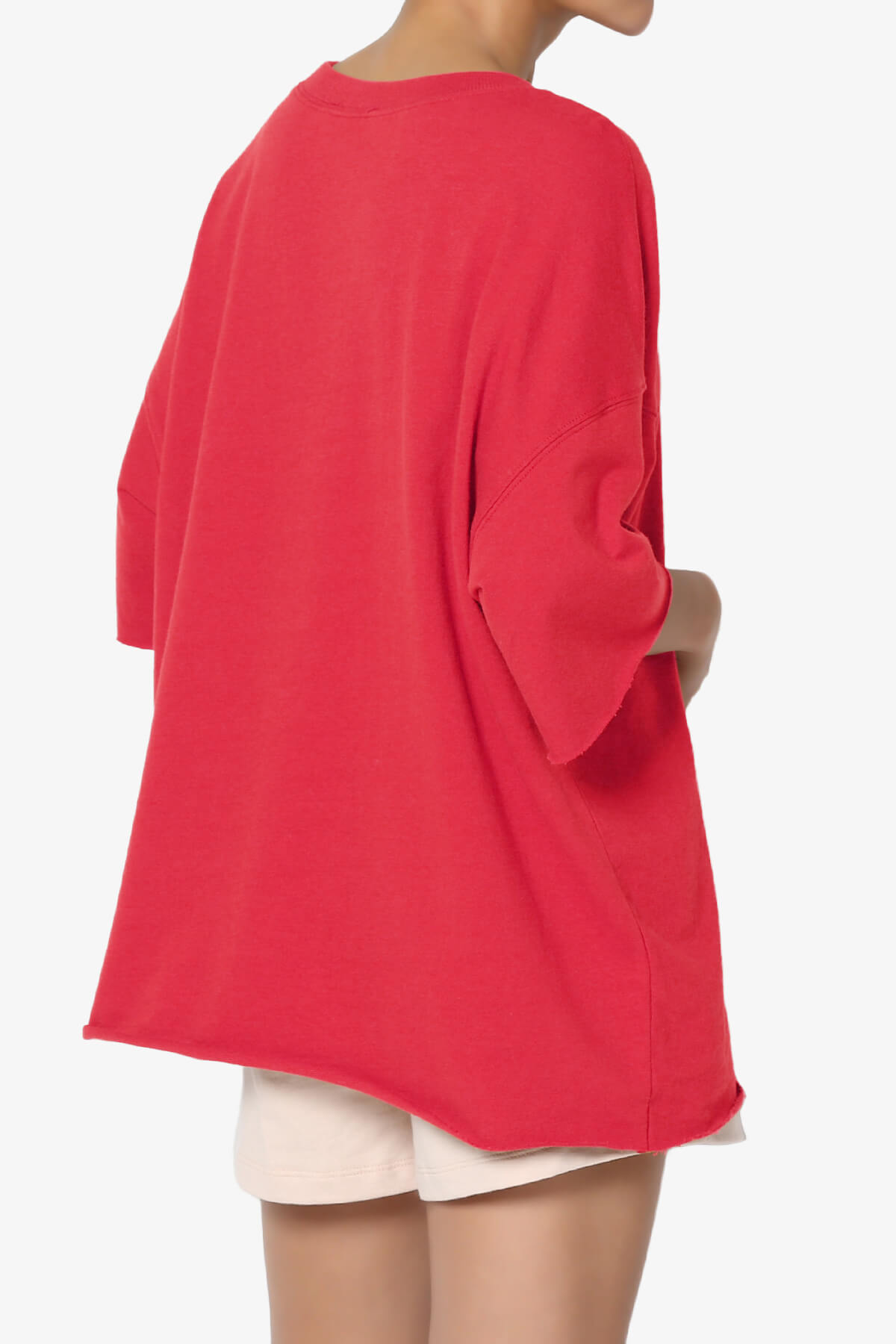 Danube Drop Shoulder Cotton Top RED_4