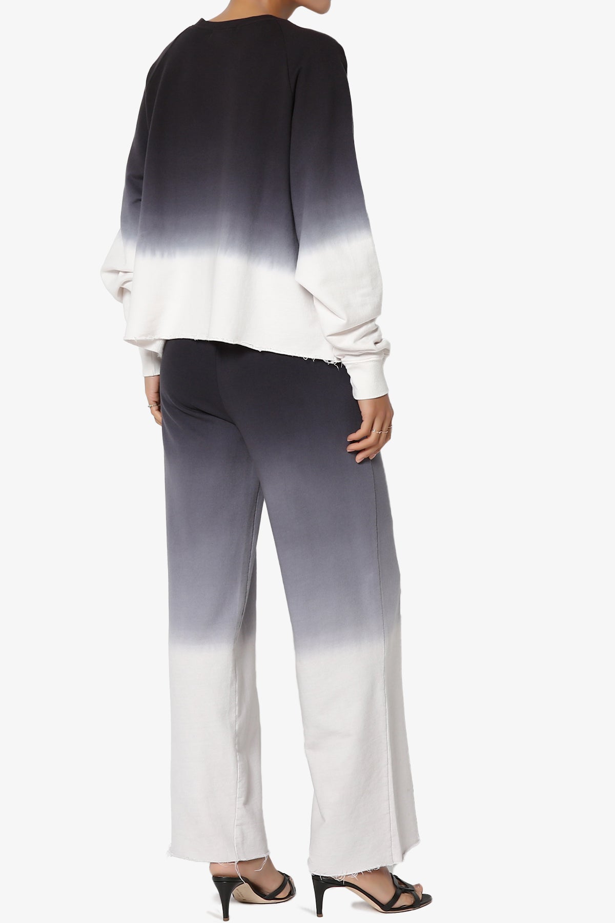 Sarge Dip Dye Raglan Sleeve Top & Lounge Pants SET BLACK_4