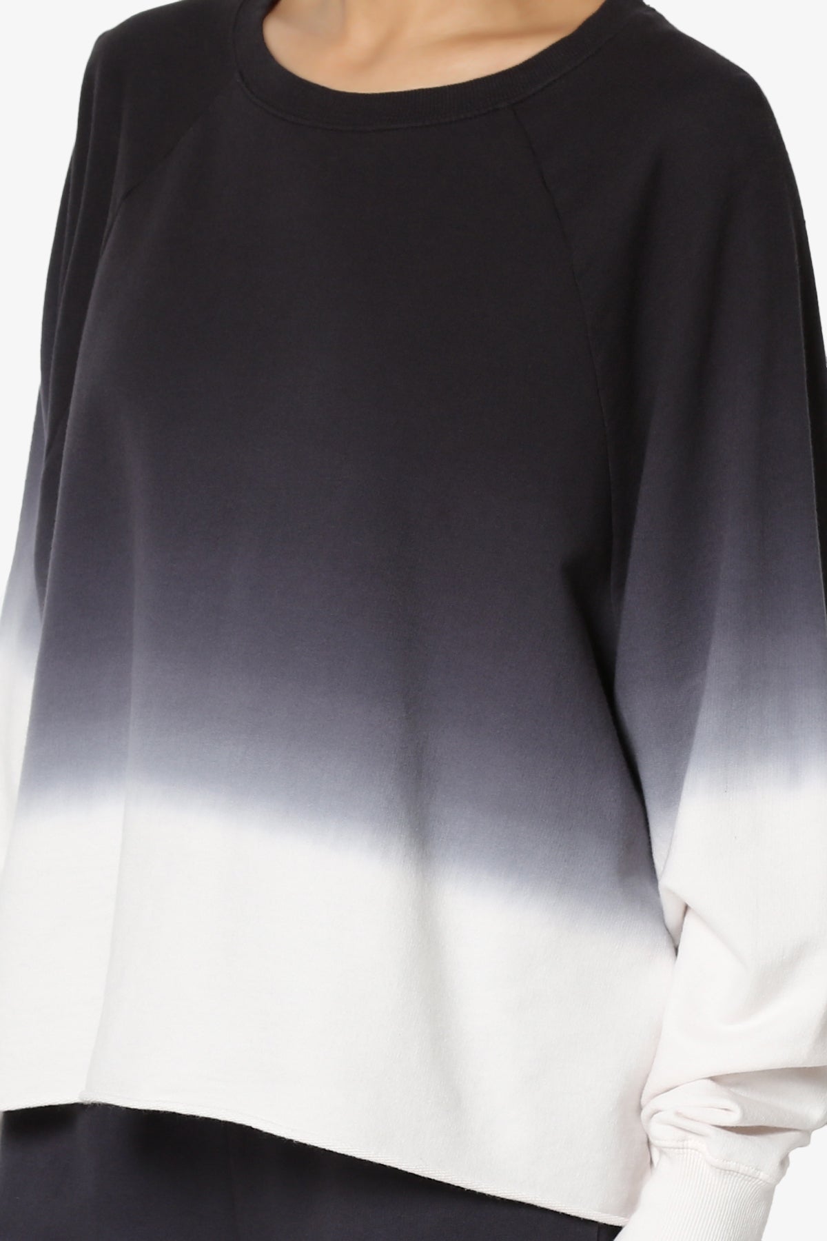 Sarge Dip Dye Raglan Sleeve Top & Lounge Pants SET BLACK_5