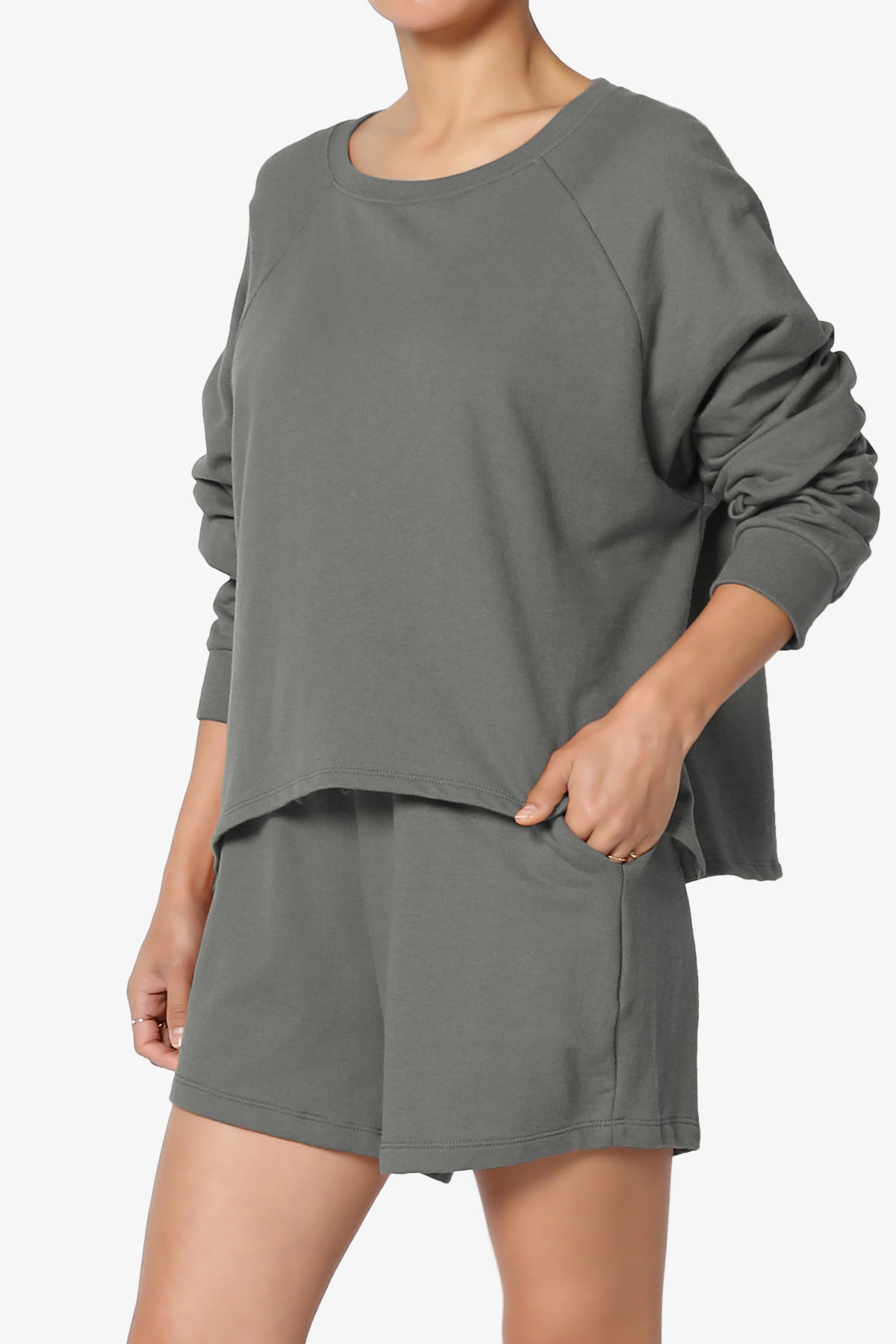 Crusade French Terry Oversized Crop Top & Shorts SET PLUS