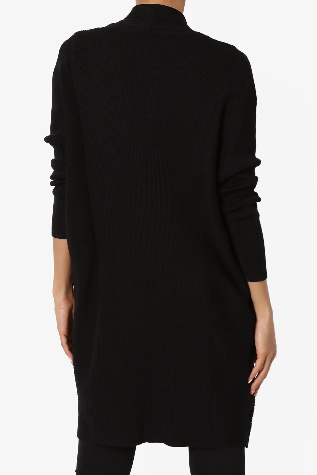 Aviv Ribbed Dolman Sleeve Open Cardigan