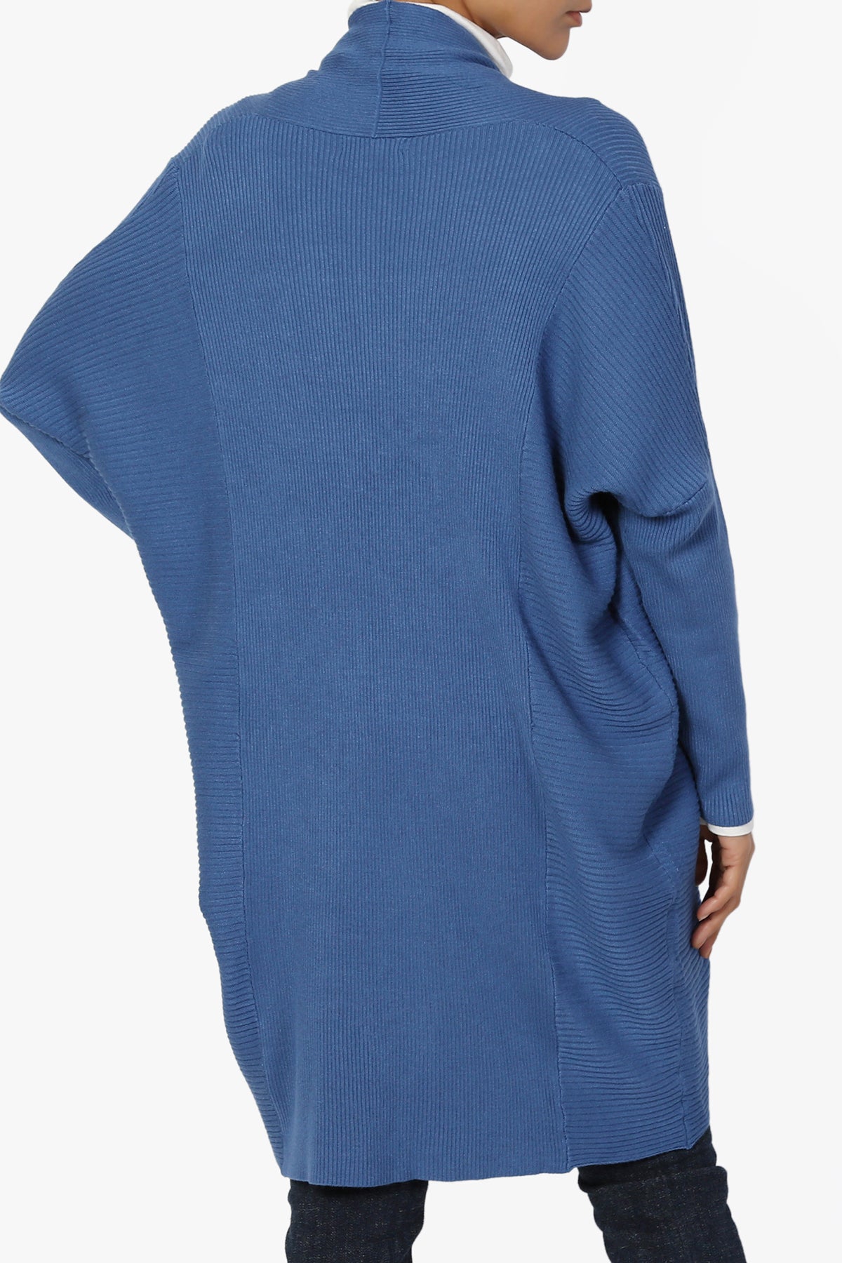 Aviv Ribbed Dolman Sleeve Open Cardigan