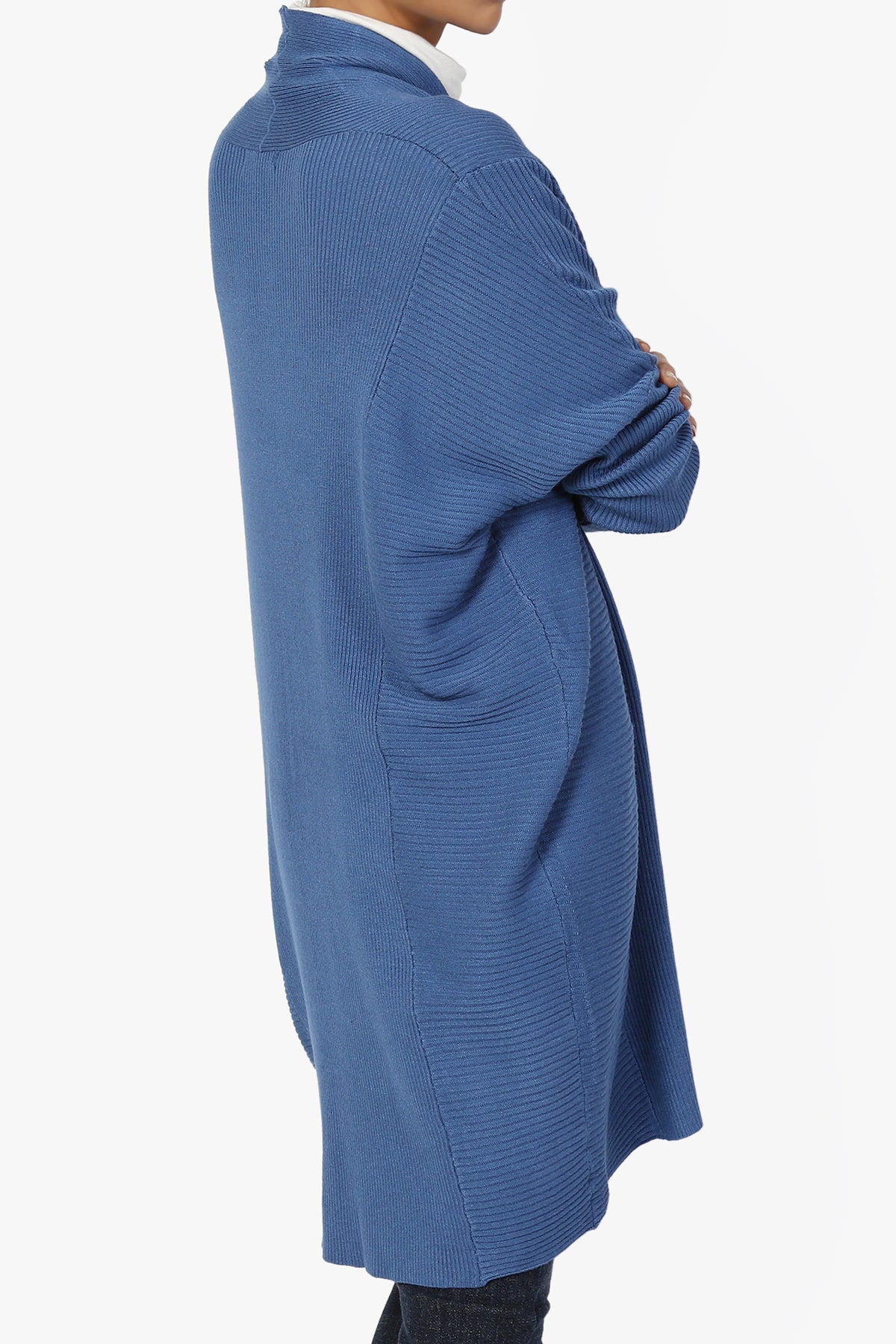 Aviv Ribbed Dolman Sleeve Open Cardigan