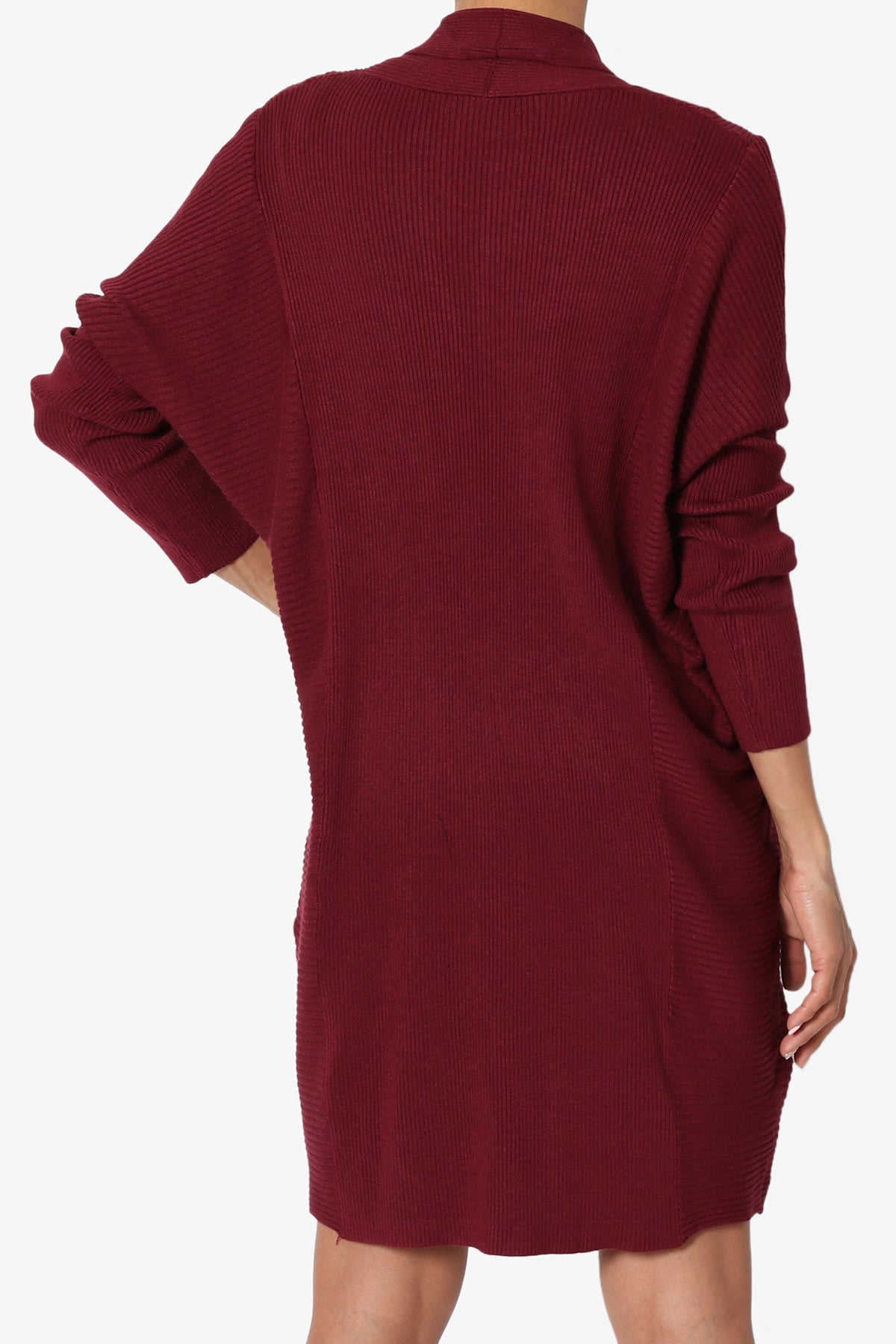 Aviv Ribbed Dolman Sleeve Open Cardigan