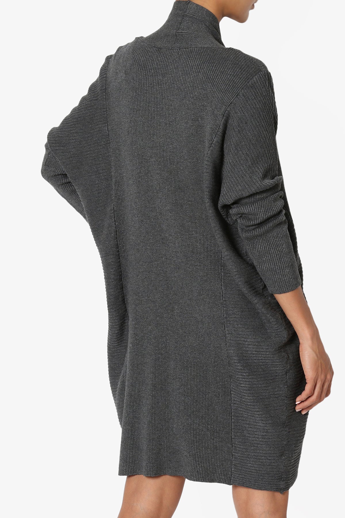 Aviv Ribbed Dolman Sleeve Open Cardigan
