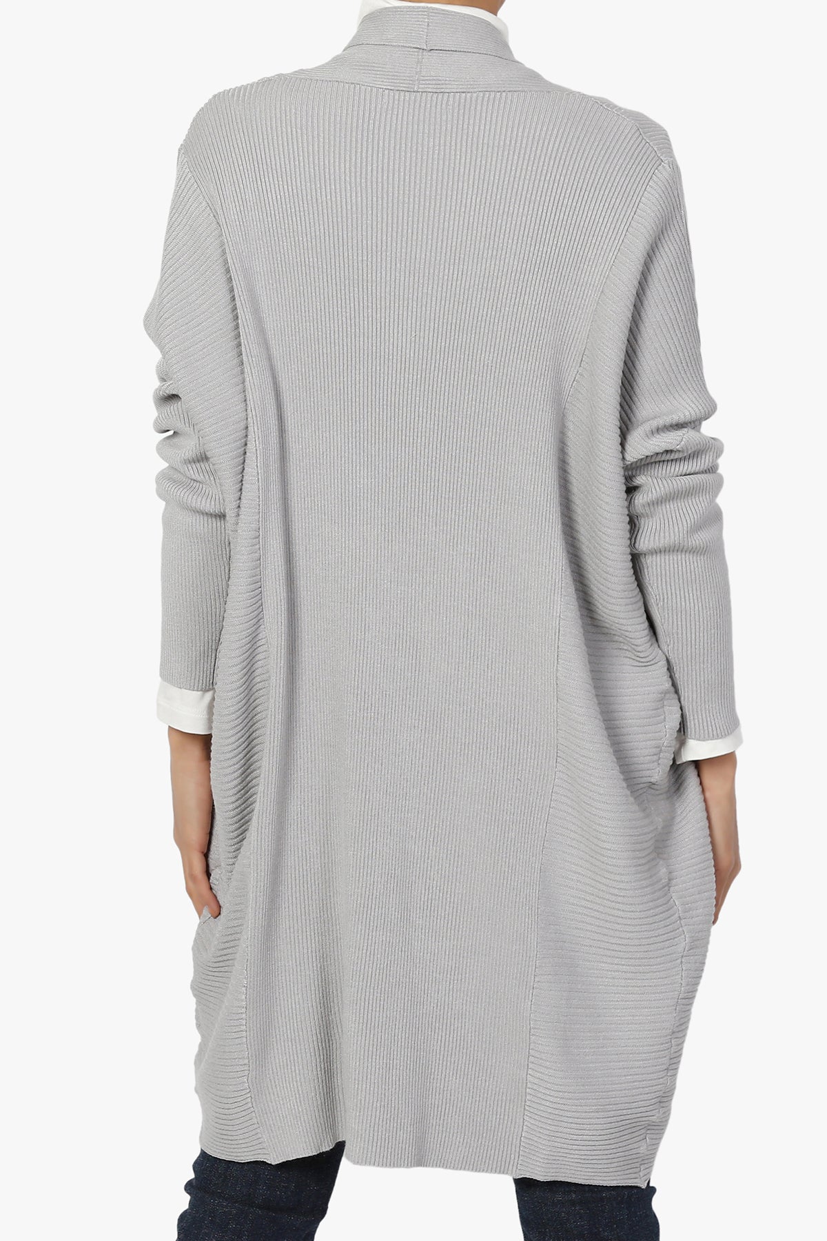 Aviv Ribbed Dolman Sleeve Open Cardigan