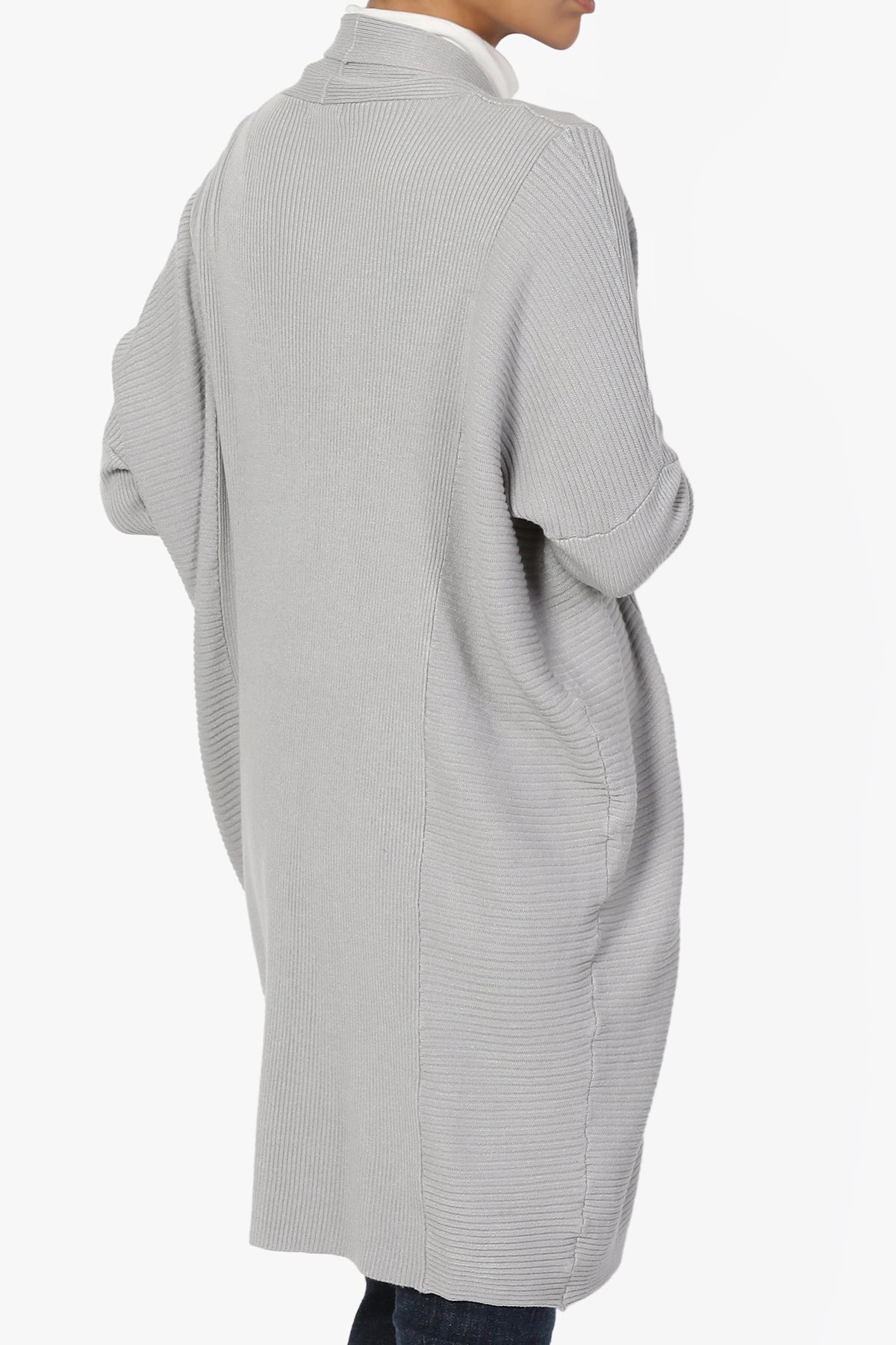 Aviv Ribbed Dolman Sleeve Open Cardigan