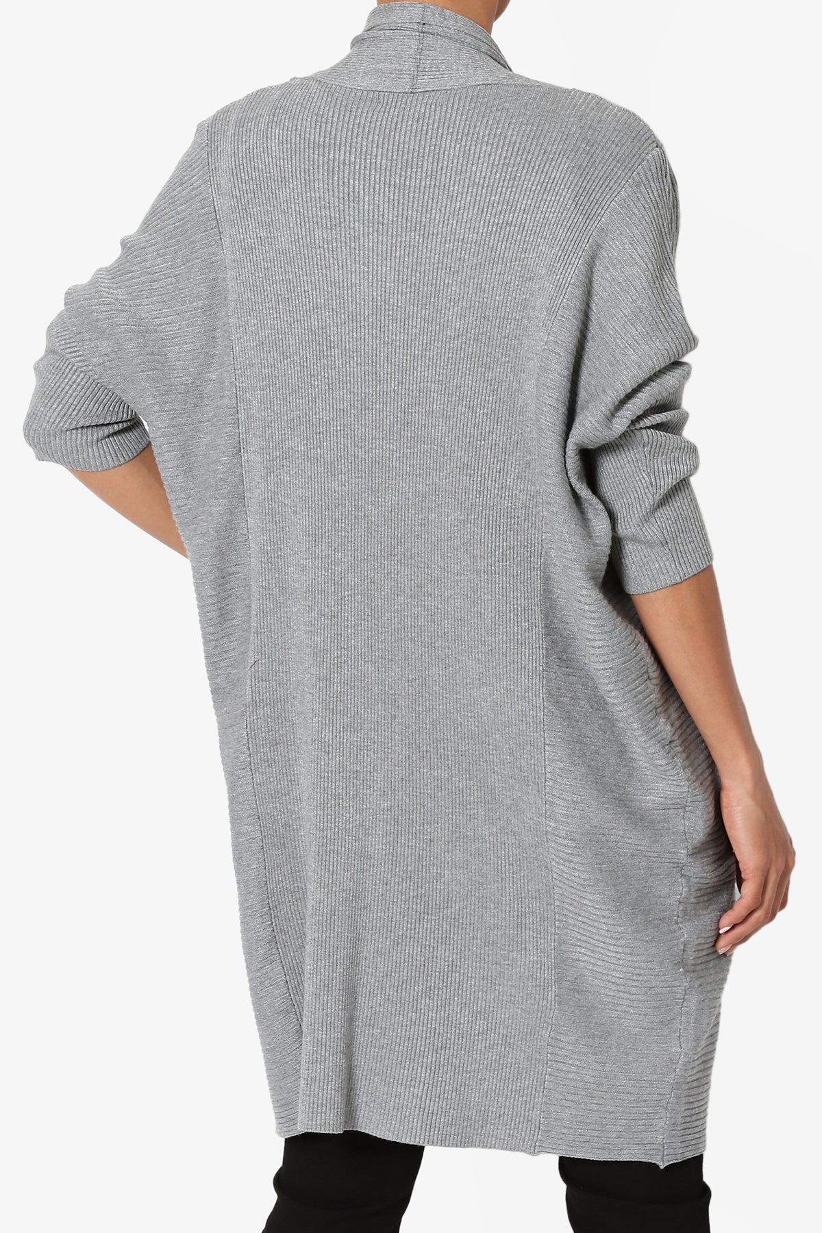 Aviv Ribbed Dolman Sleeve Open Cardigan