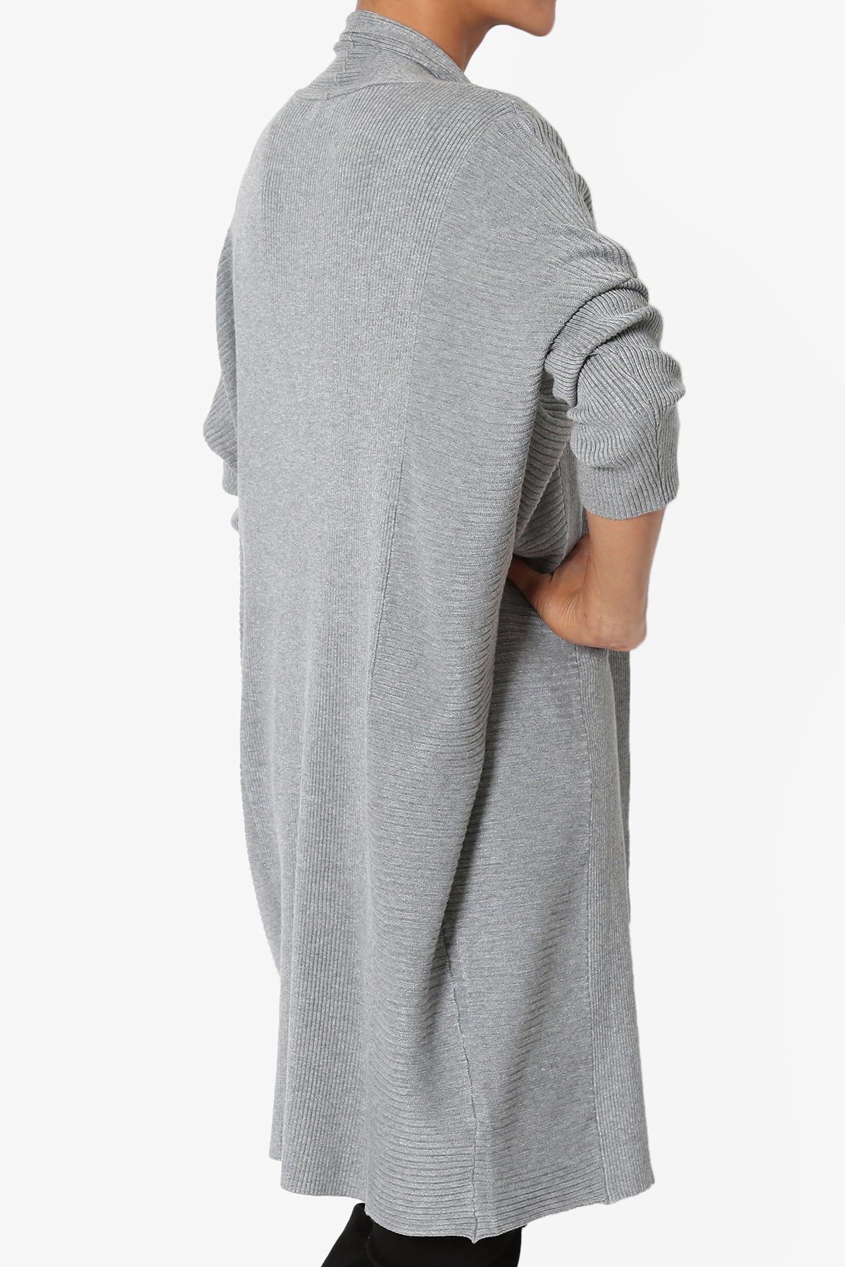 Aviv Ribbed Dolman Sleeve Open Cardigan