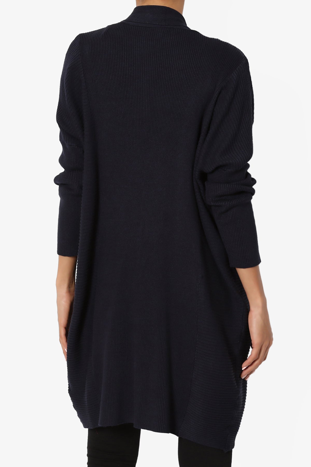 Aviv Ribbed Dolman Sleeve Open Cardigan