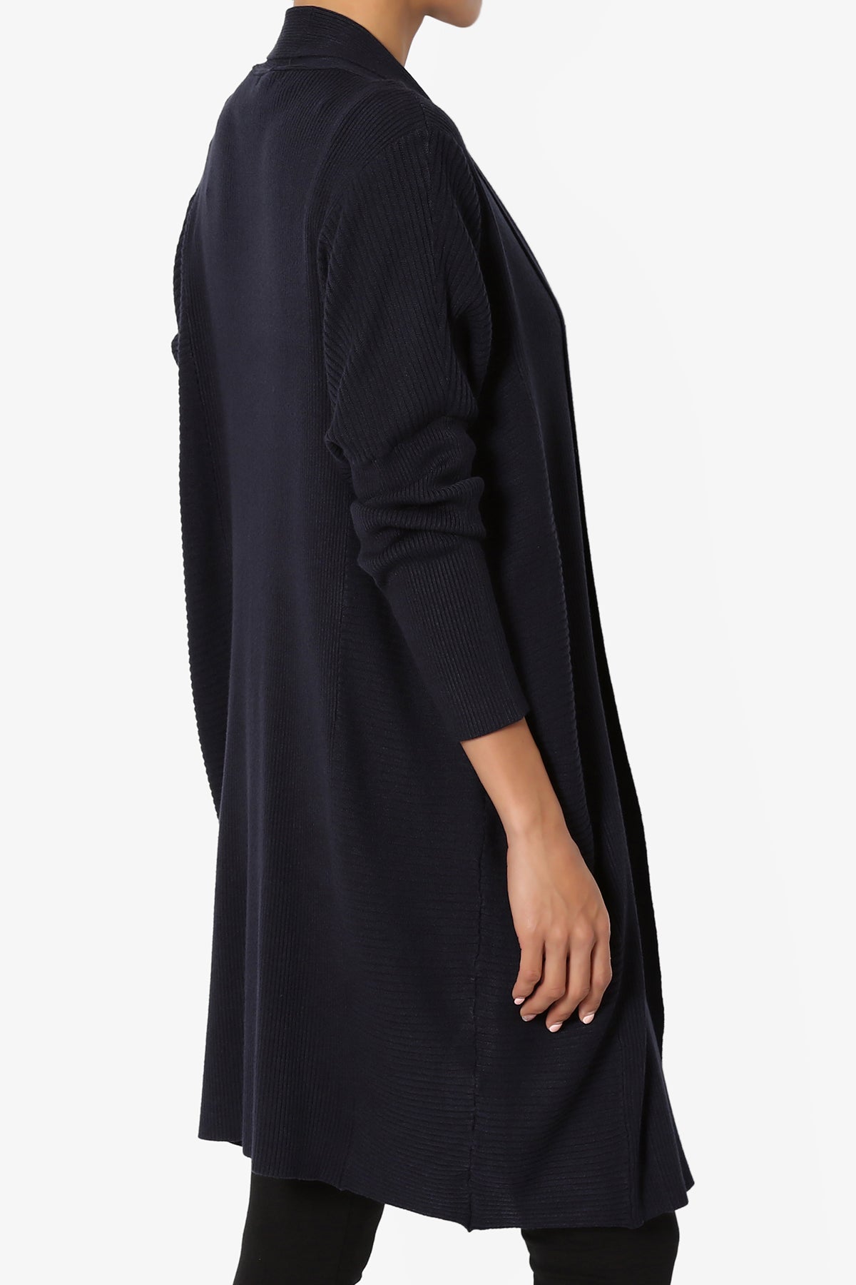 Aviv Ribbed Dolman Sleeve Open Cardigan