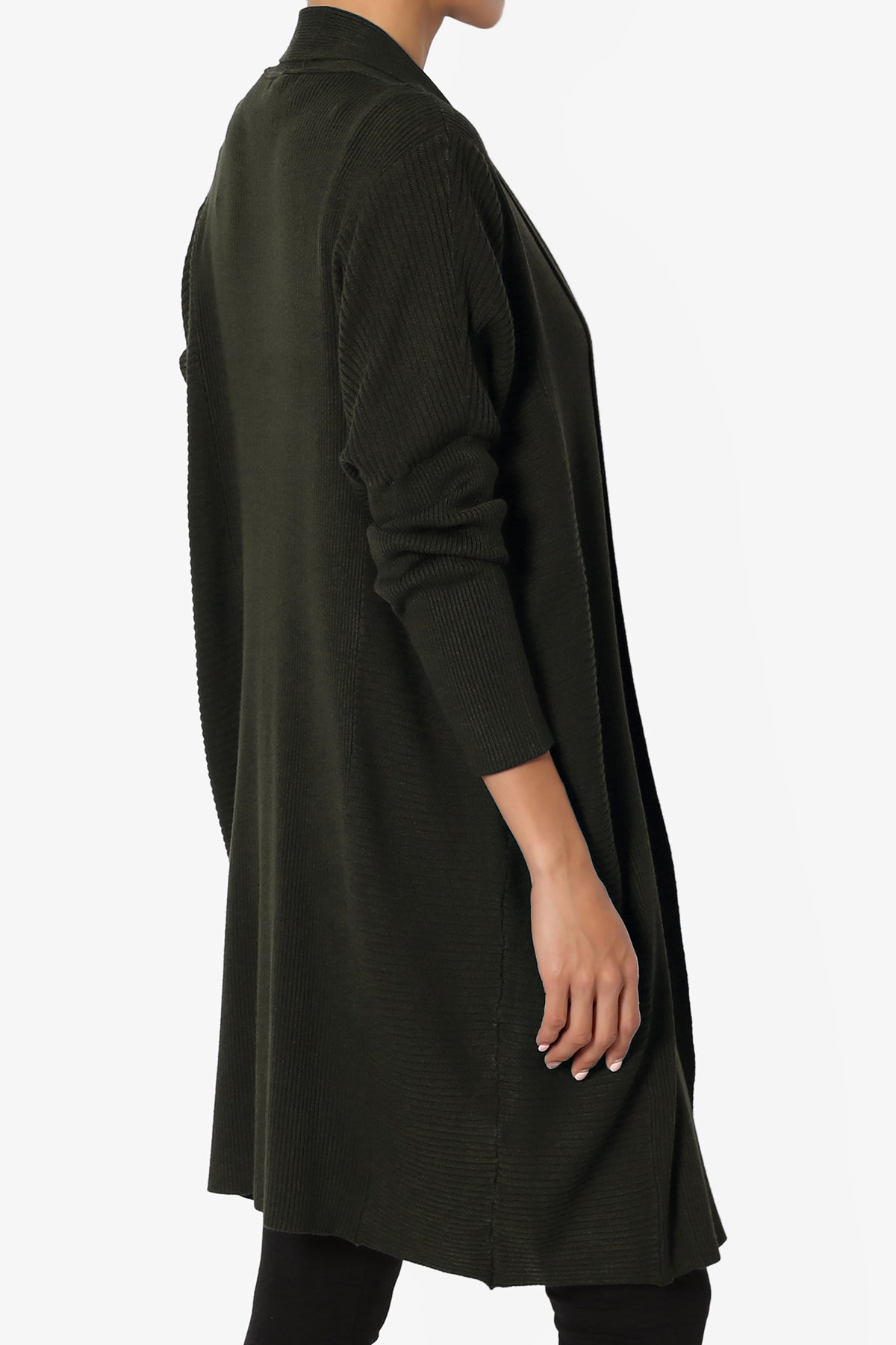 Aviv Ribbed Dolman Sleeve Open Cardigan