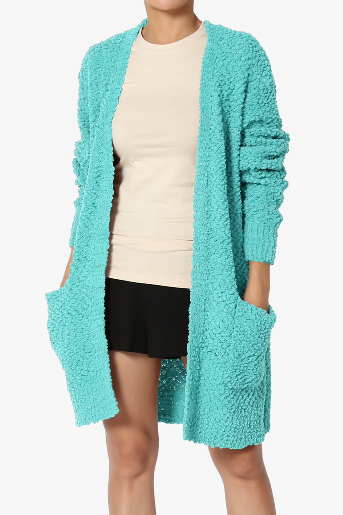 Barry Soft Popcorn Knit Sweater Cardigan ASH MINT_1