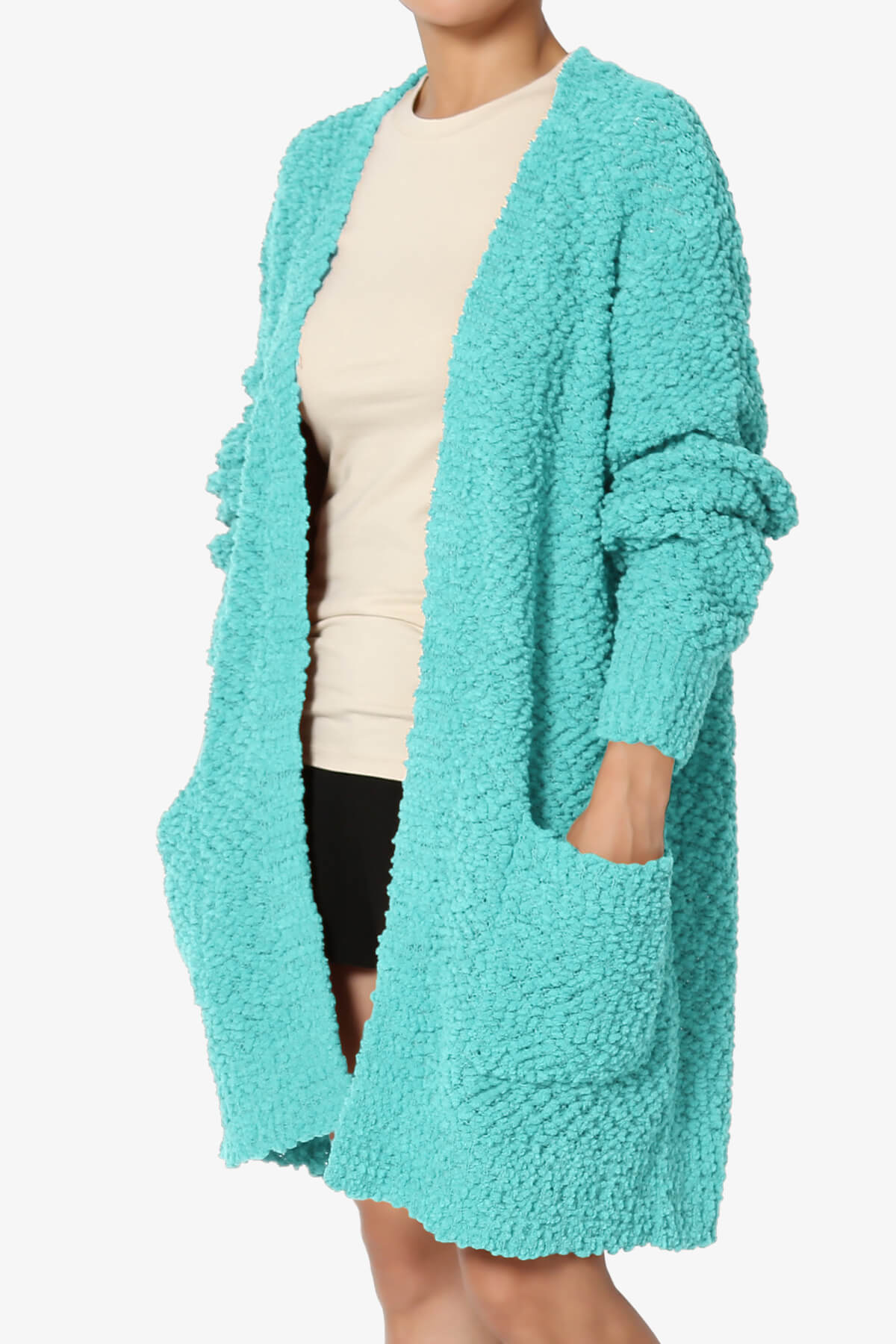 Barry Soft Popcorn Knit Sweater Cardigan ASH MINT_3