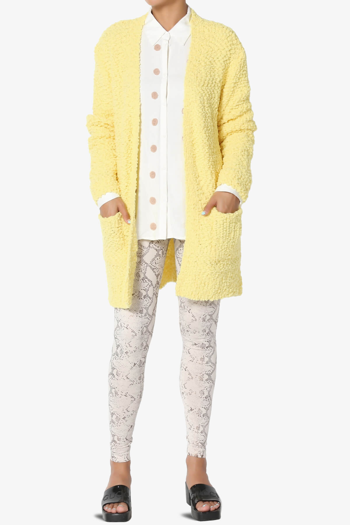 Barry Soft Popcorn Knit Sweater Cardigan BANANA_6